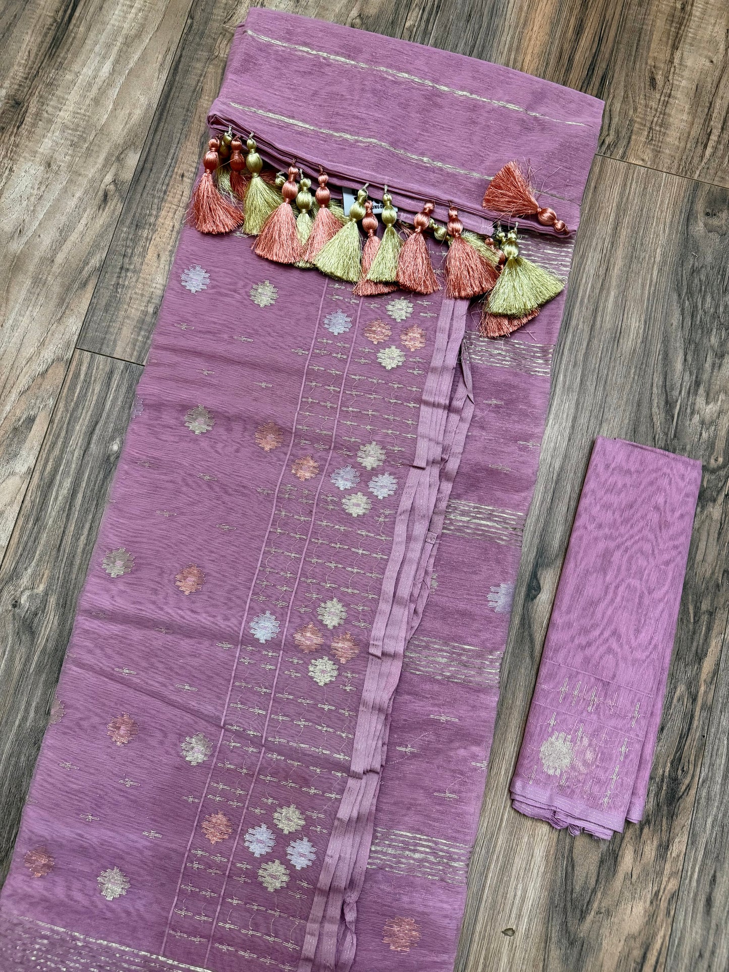 Original Dhakai Jamdani Saree - Opera Mauve