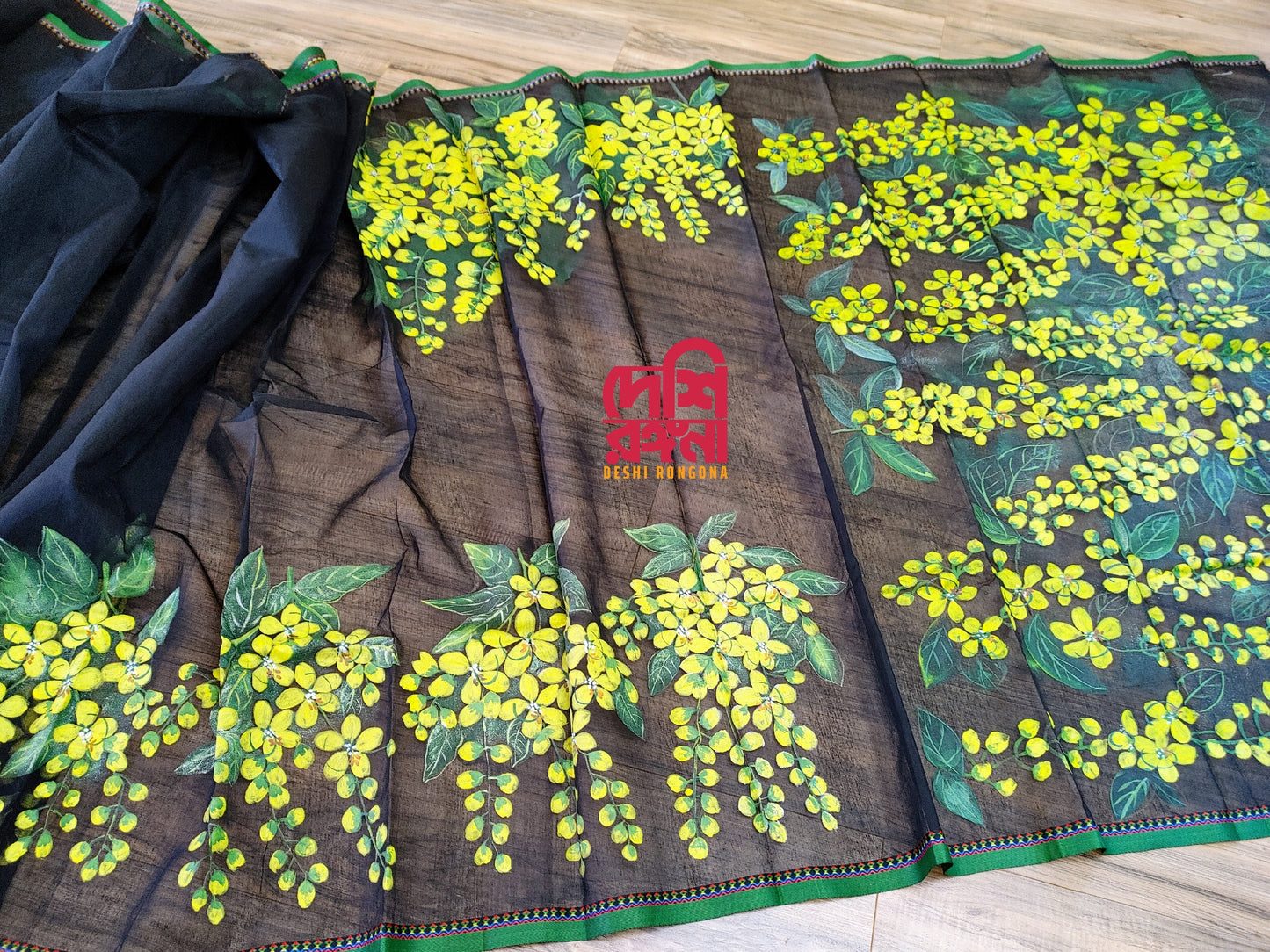 Handpainted Handloom Halfsilk Saree and Aarong Cotton Punjubi Set. Oporajita Theme.
