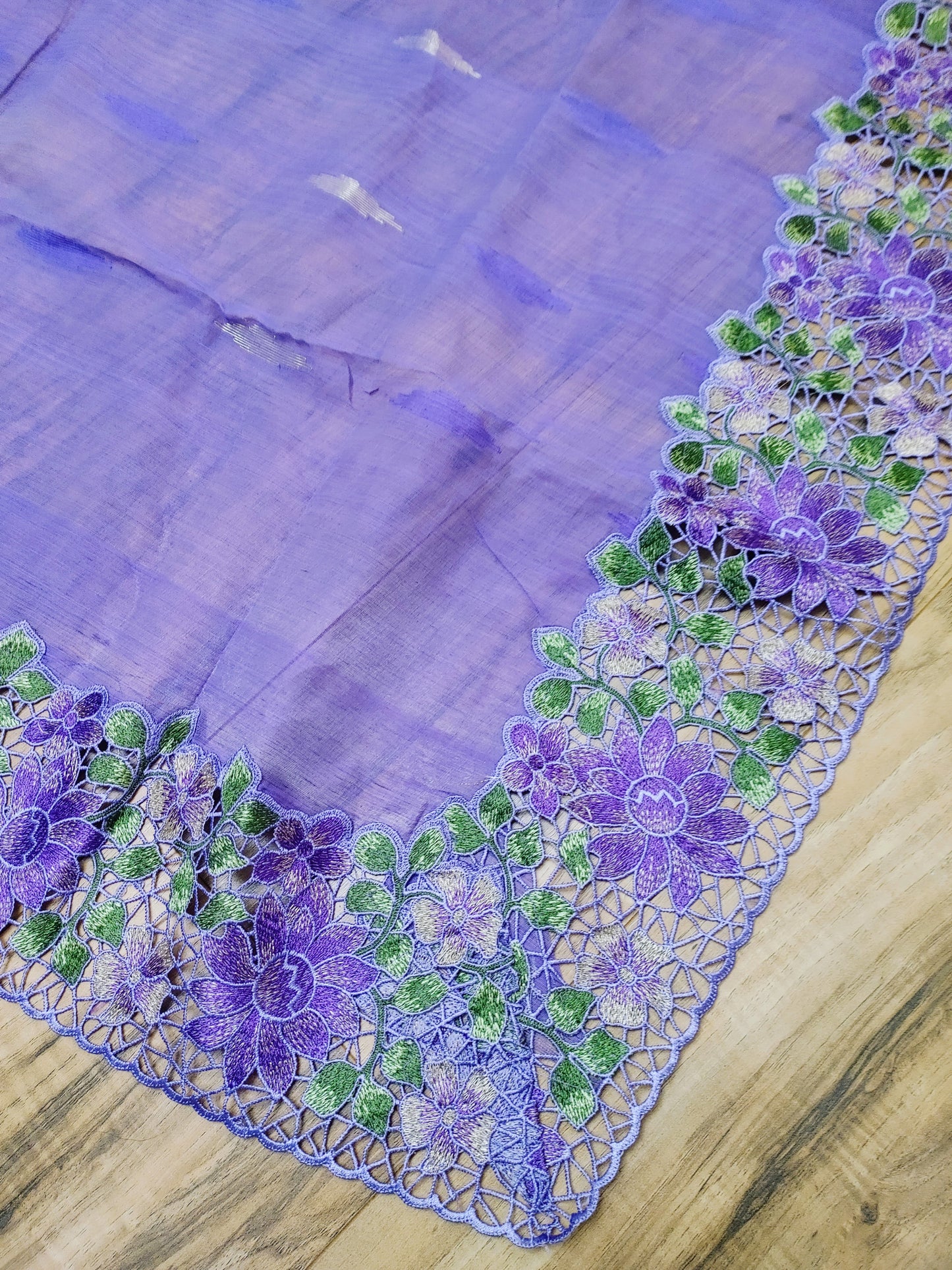 White Purple Cutwork Dhakai Jamdani – Designer Collection