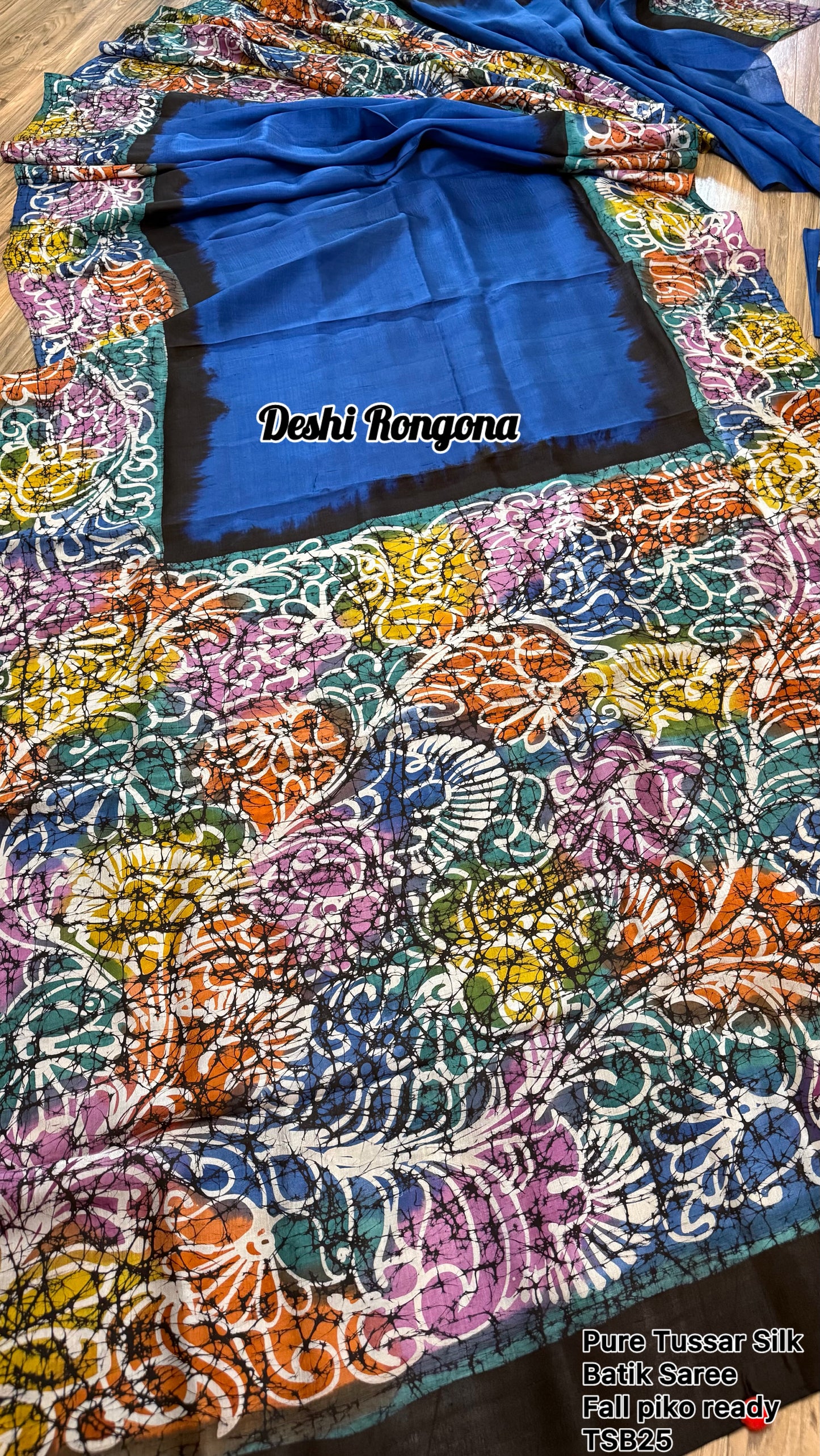 Pure Tussar Silk Hand Batik Saree
