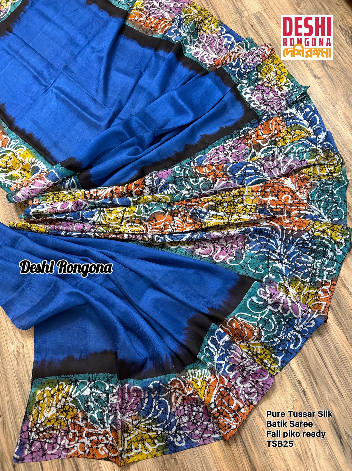 Pure Tussar Silk Hand Batik Saree