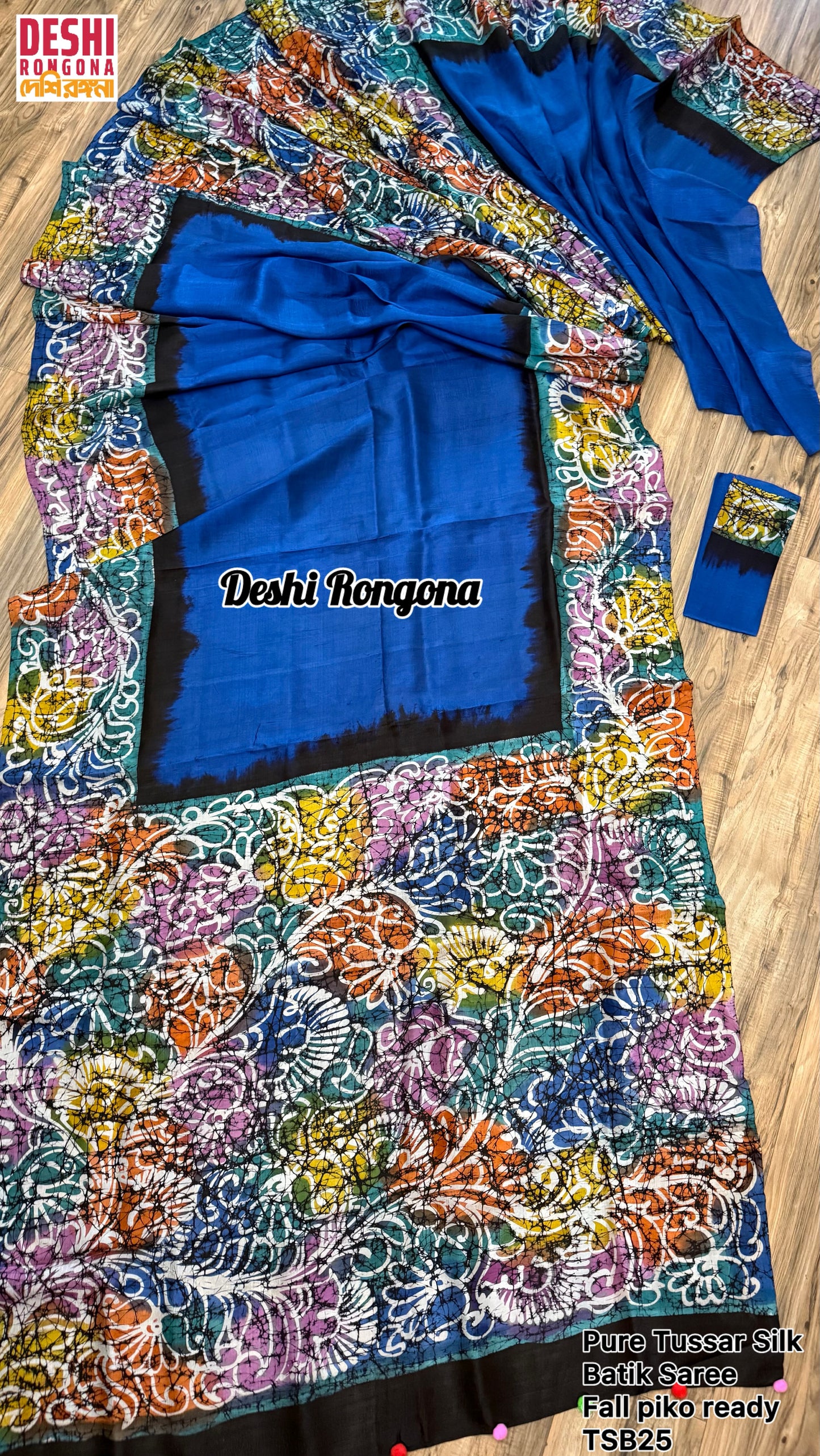 Pure Tussar Silk Hand Batik Saree