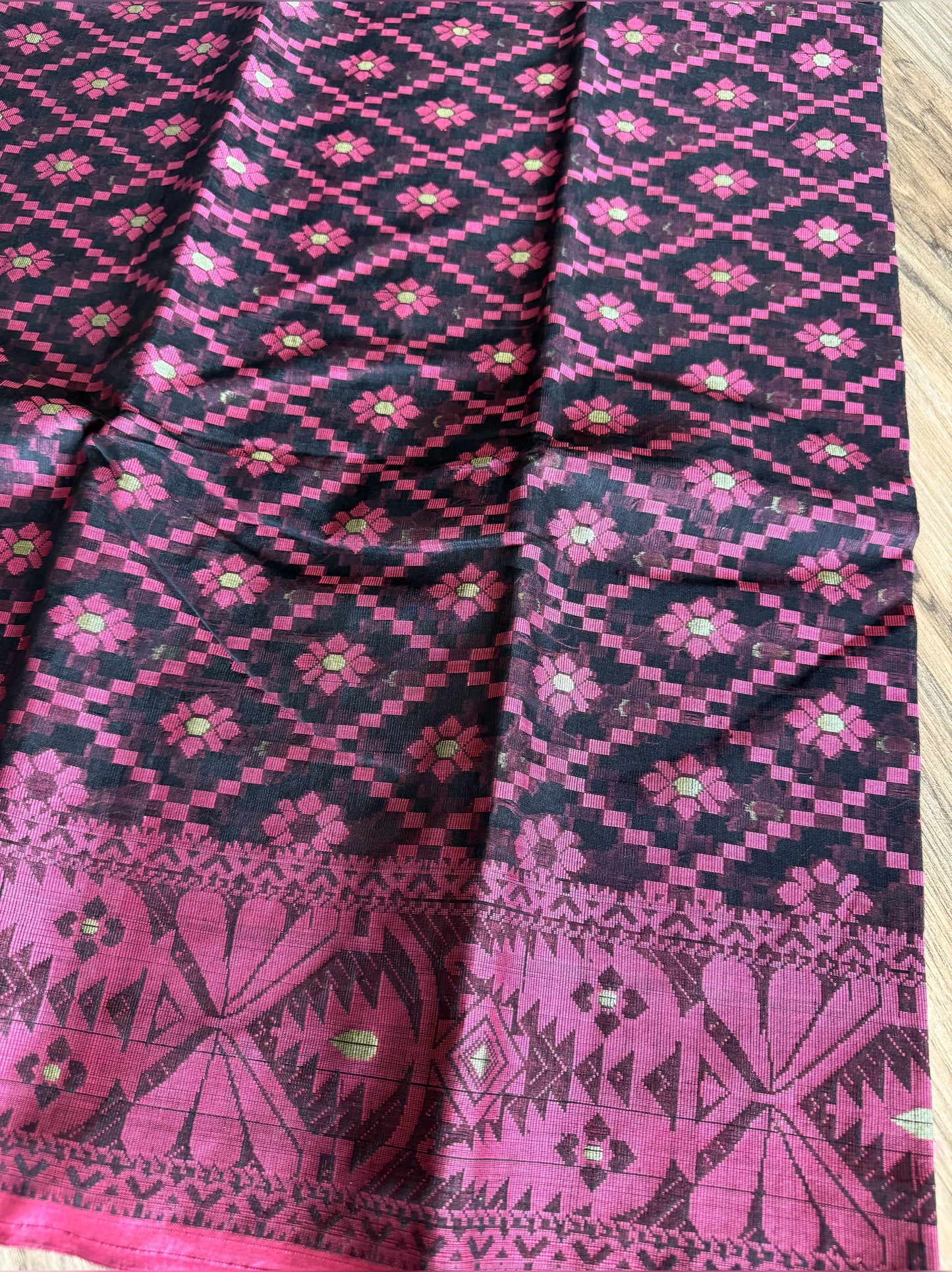 Tangail Semi-Moslin Saree, Color Variation Available. Made in Tangail, Bangladesh