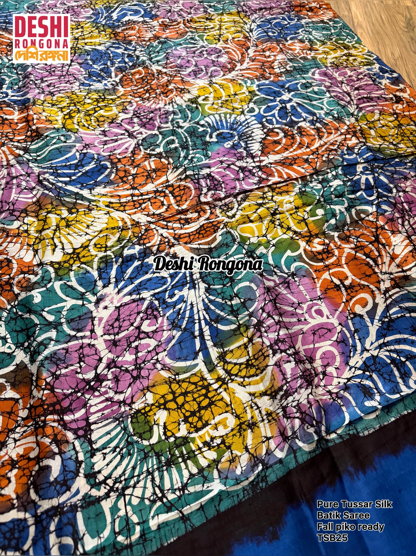 Pure Tussar Silk Hand Batik Saree