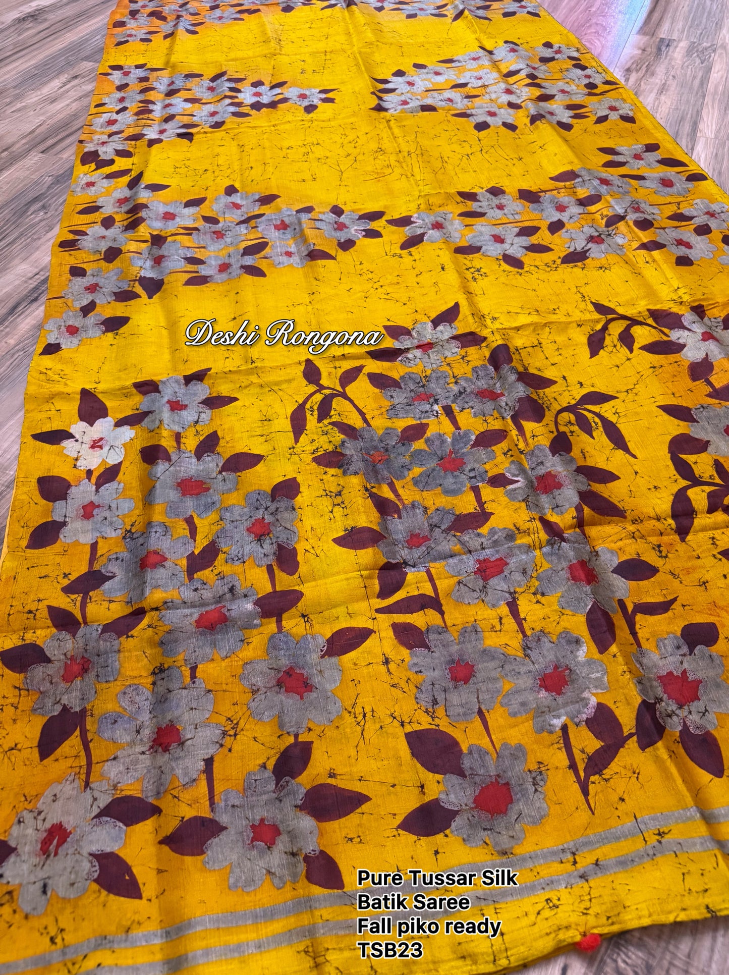Pure Tussar Silk Hand Batik Saree