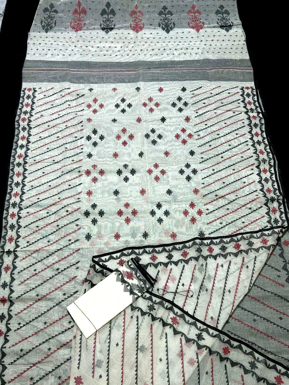 Elegant Pure Cotton Dhakai Jamdani Saree