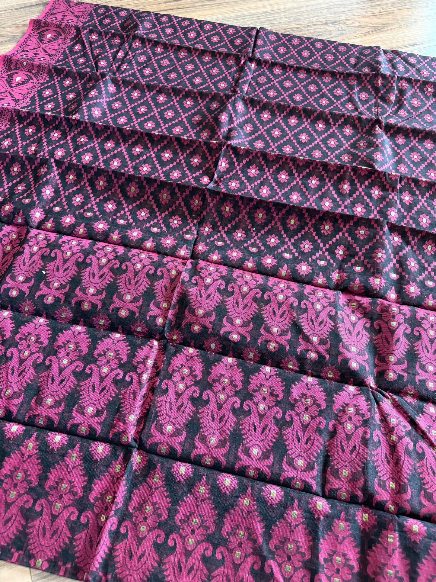 Tangail Semi-Moslin Saree, Color Variation Available. Made in Tangail, Bangladesh