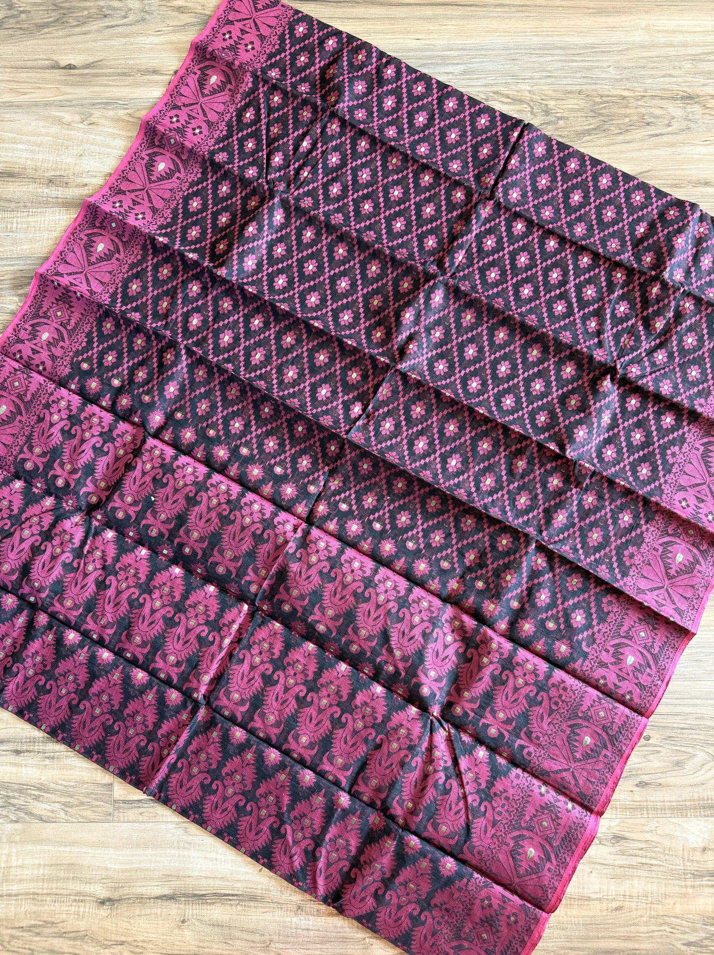 Tangail Semi-Moslin Saree, Color Variation Available. Made in Tangail, Bangladesh