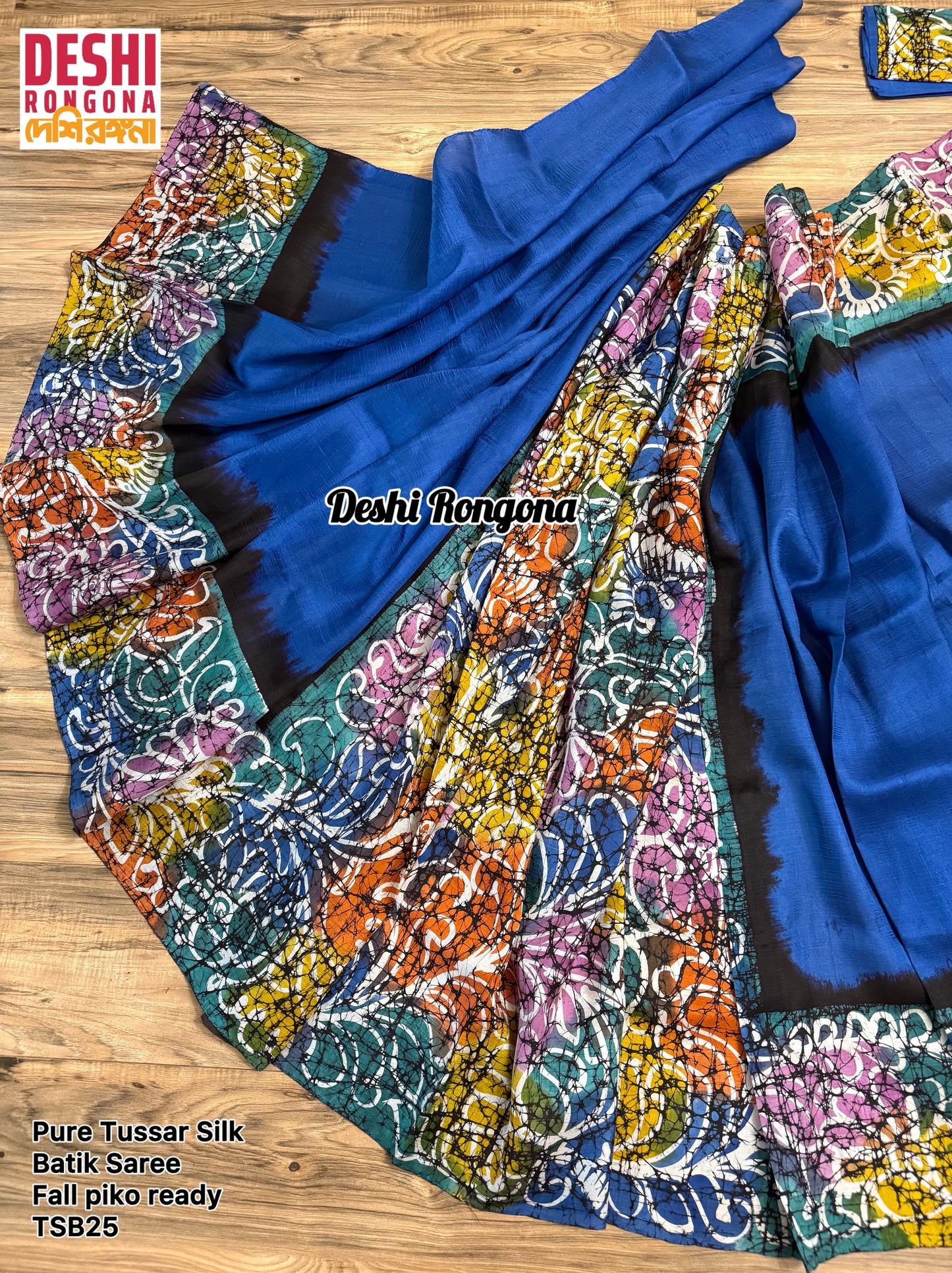 Pure Tussar Silk Hand Batik Saree