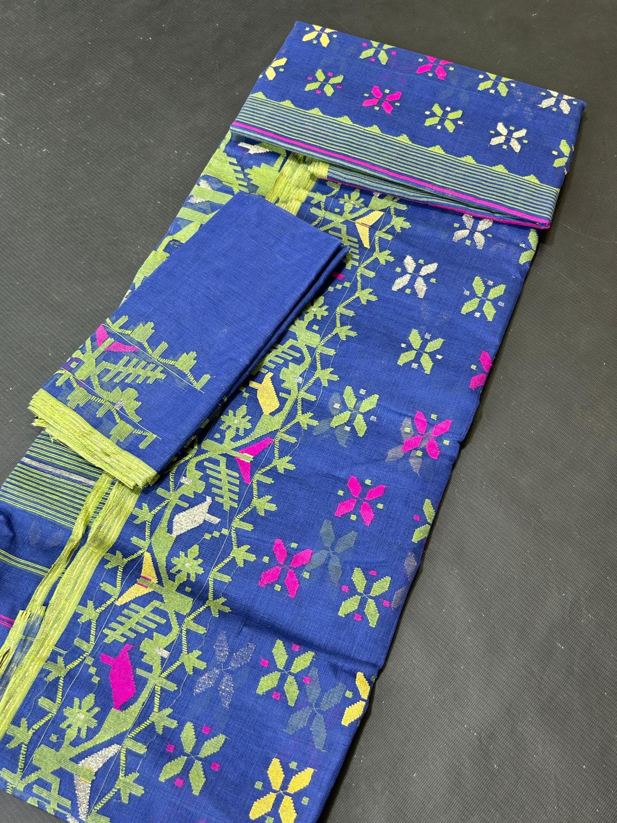 Elegant Pure Cotton Dhakai Jamdani Saree