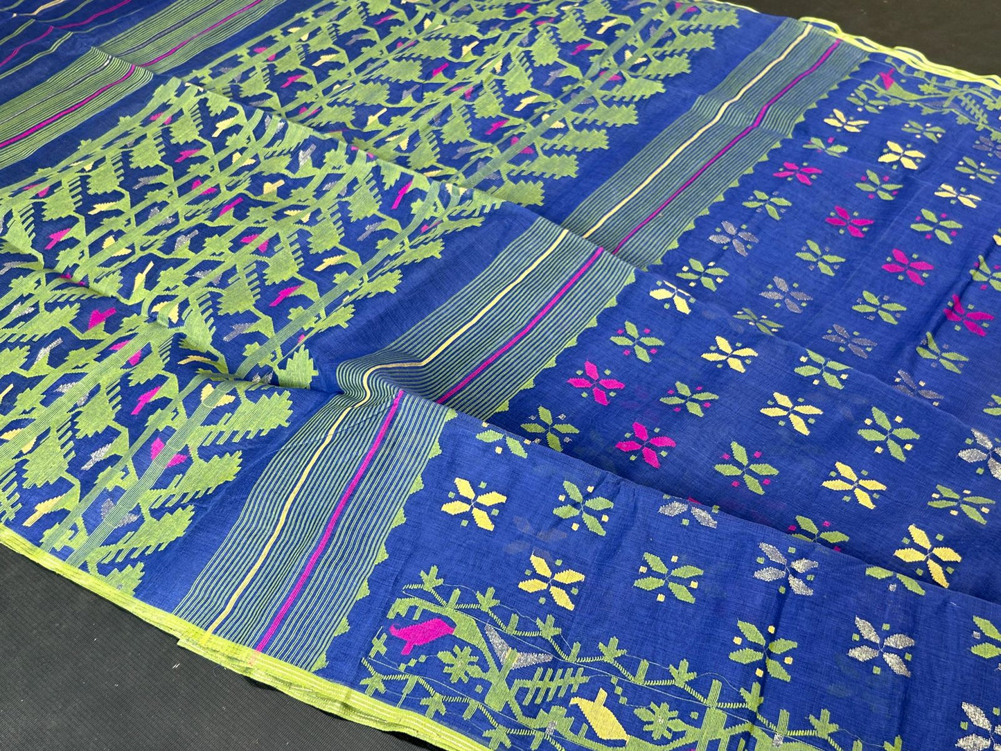 Elegant Pure Cotton Dhakai Jamdani Saree