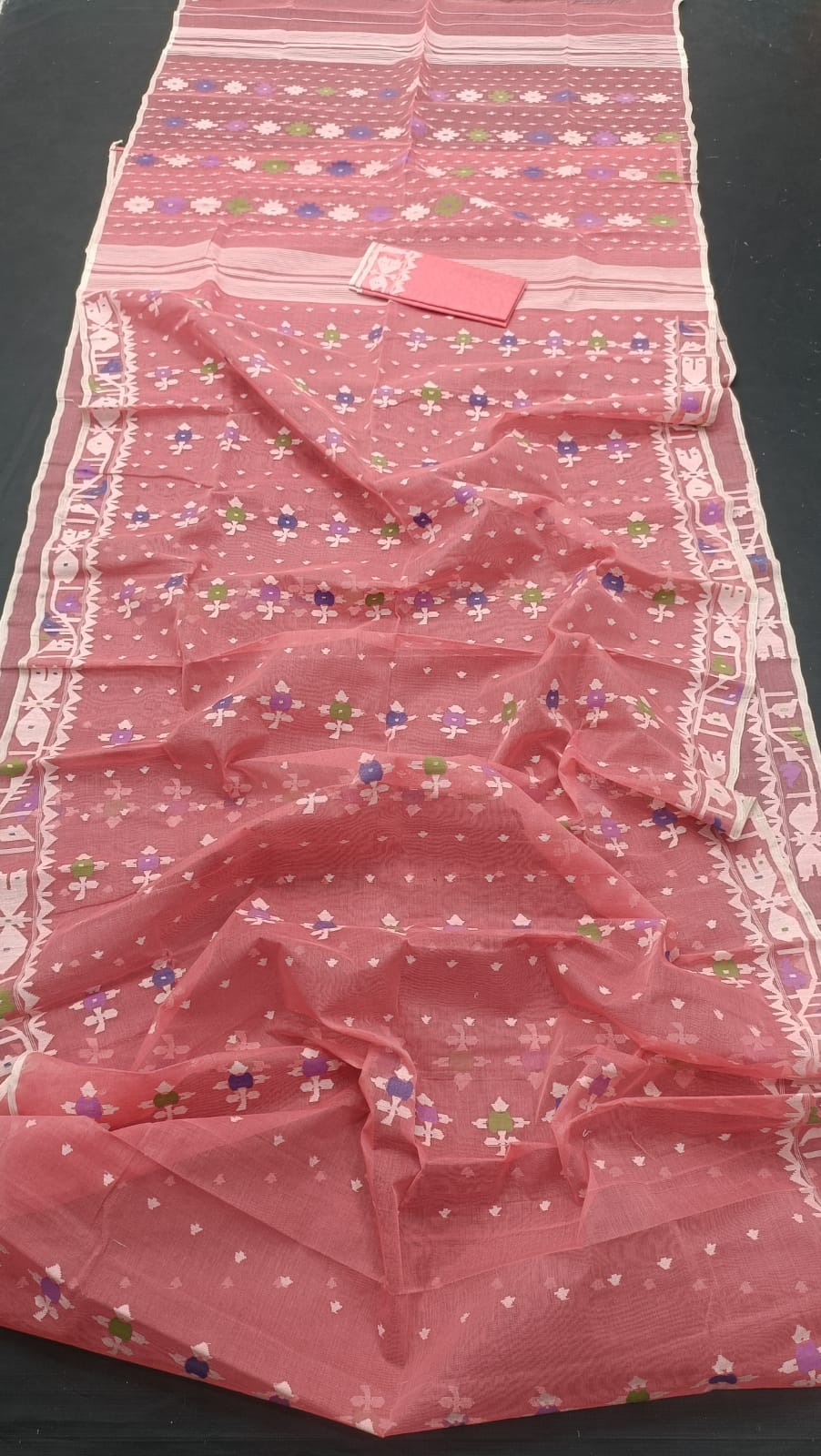 Elegant Pure Cotton Dhakai Jamdani Saree