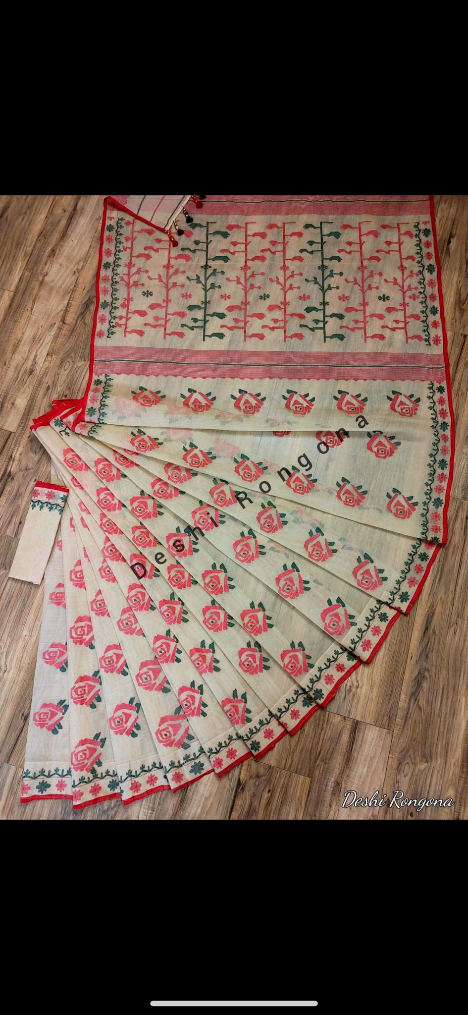 Elegant Pure Cotton Dhakai Jamdani Saree