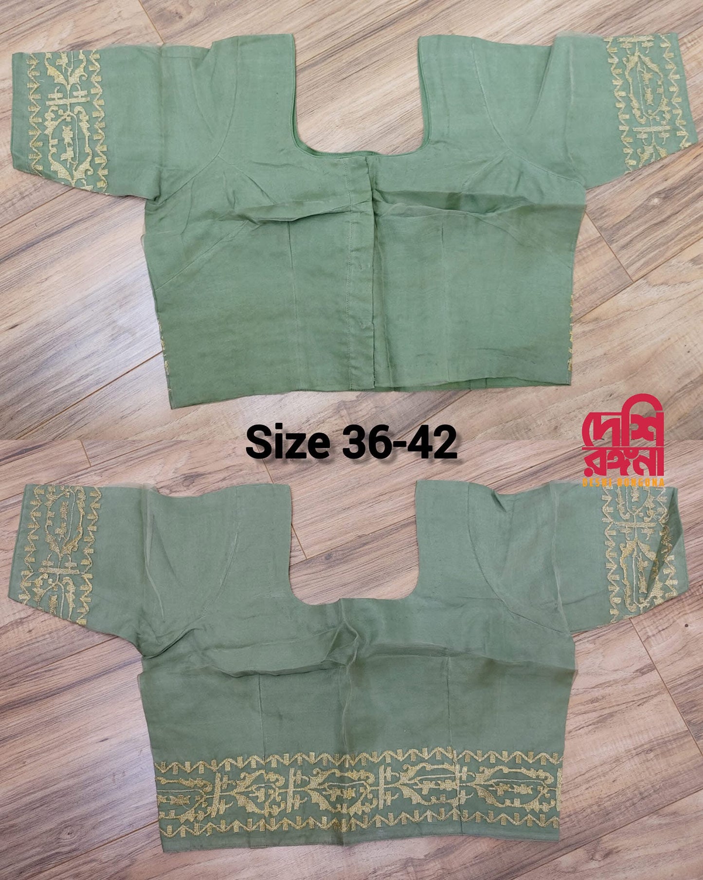 Original Moslin Hand Embroidery work Saree, Sage Green