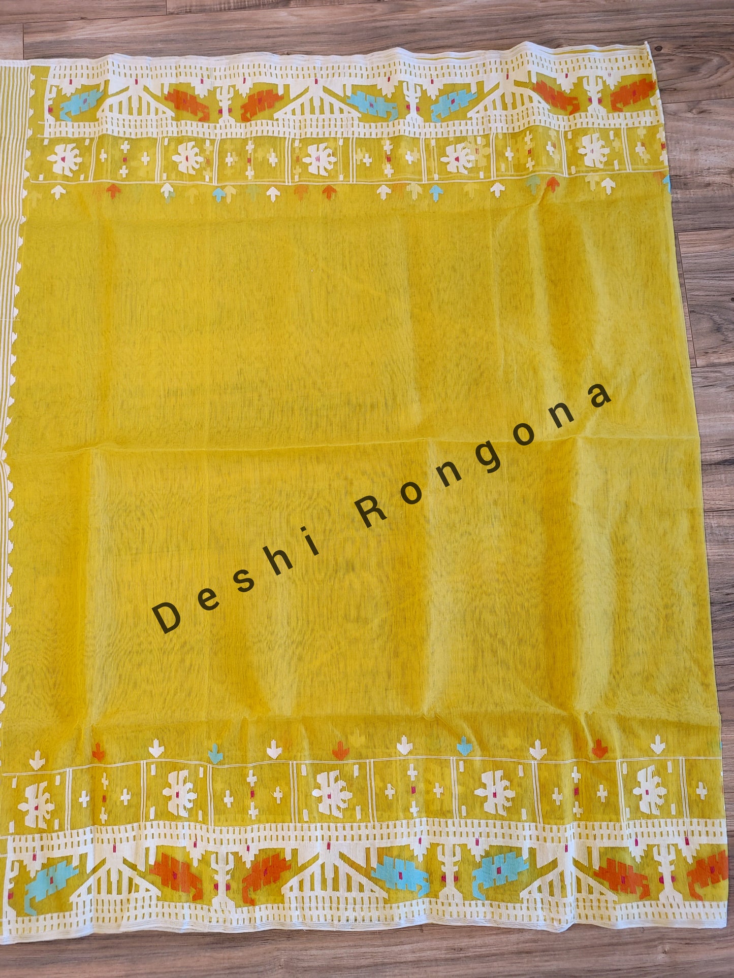 Yellow Original Dhakai Jamdani Saree