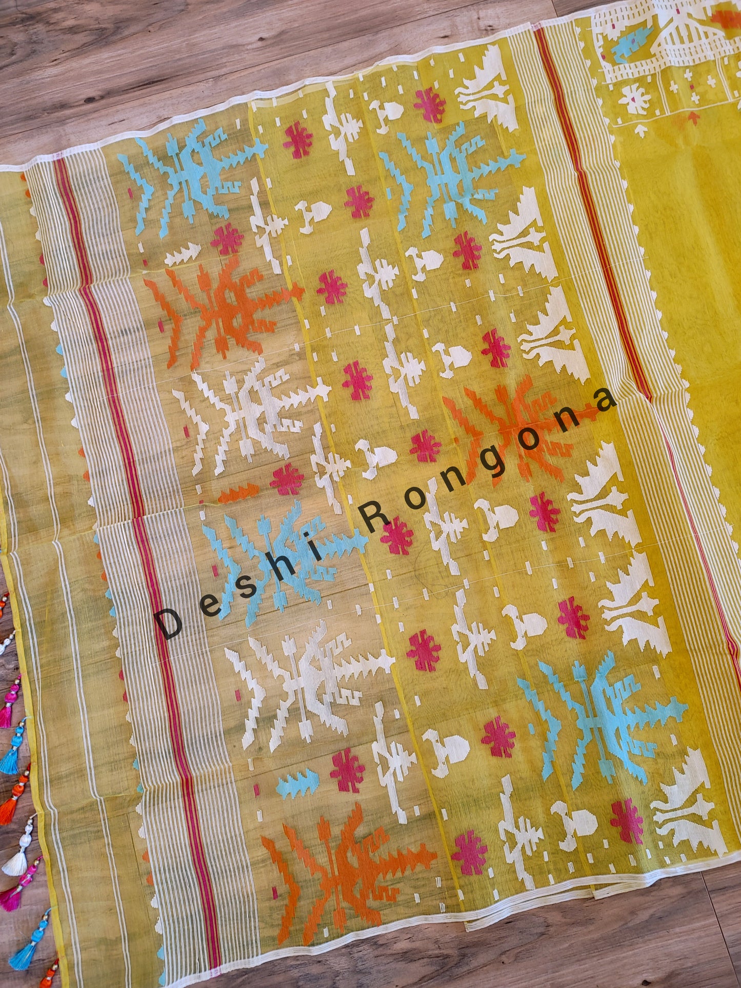 Yellow Original Dhakai Jamdani Saree