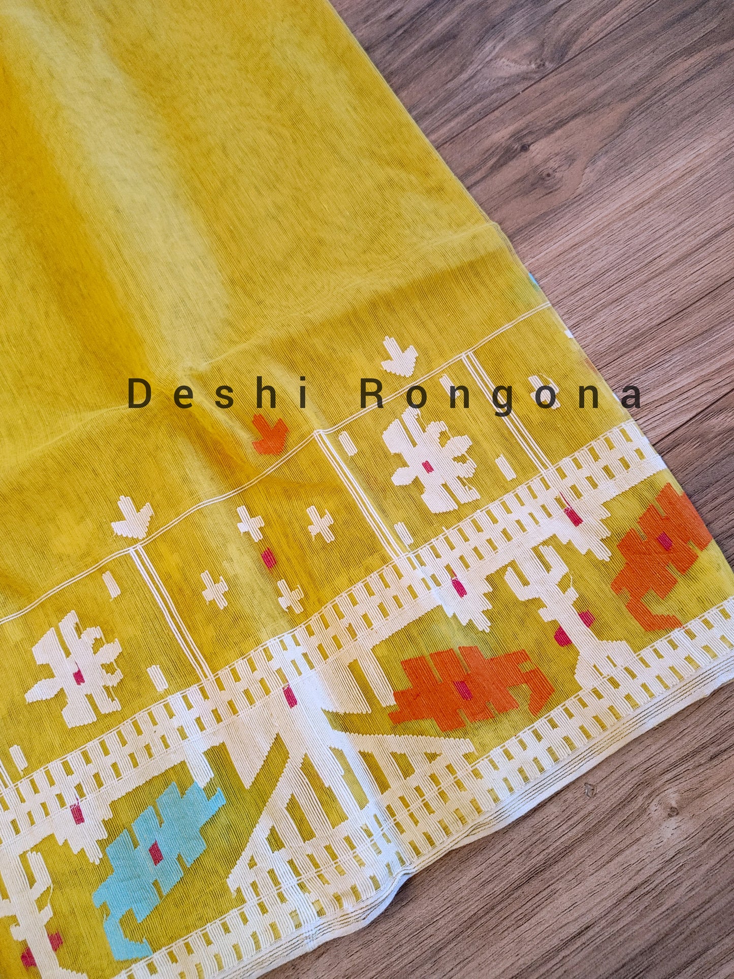 Yellow Original Dhakai Jamdani Saree