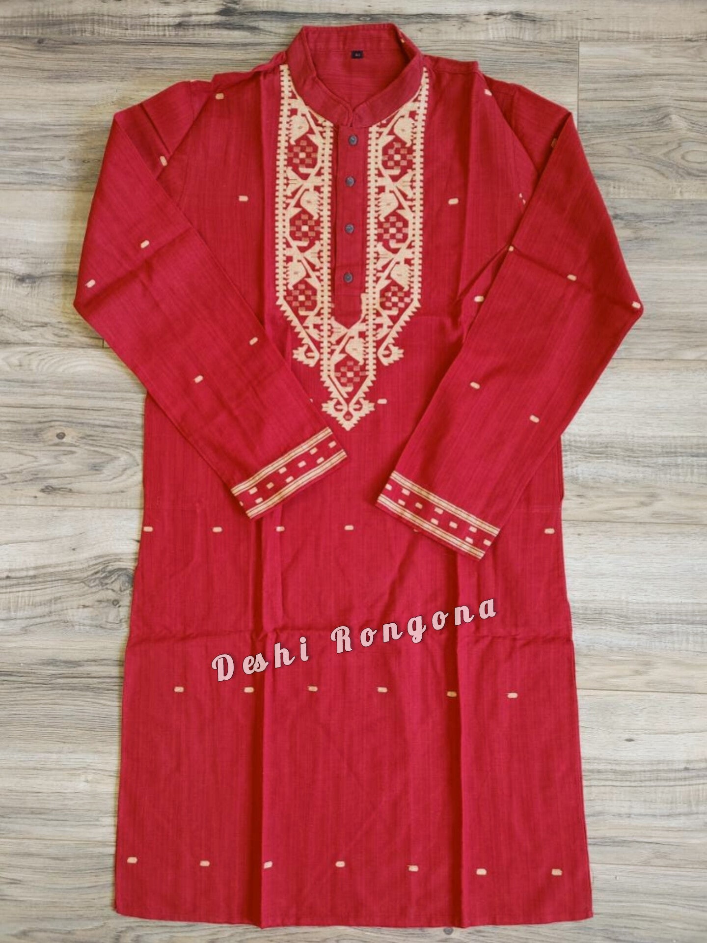 Dhakai Jamdani Punjabi, Mens Jamdani Kurta, Pure Cotton, Handloom, Comfortable, Elegant, Made in Dhaka, Bangladesh. Slim fit