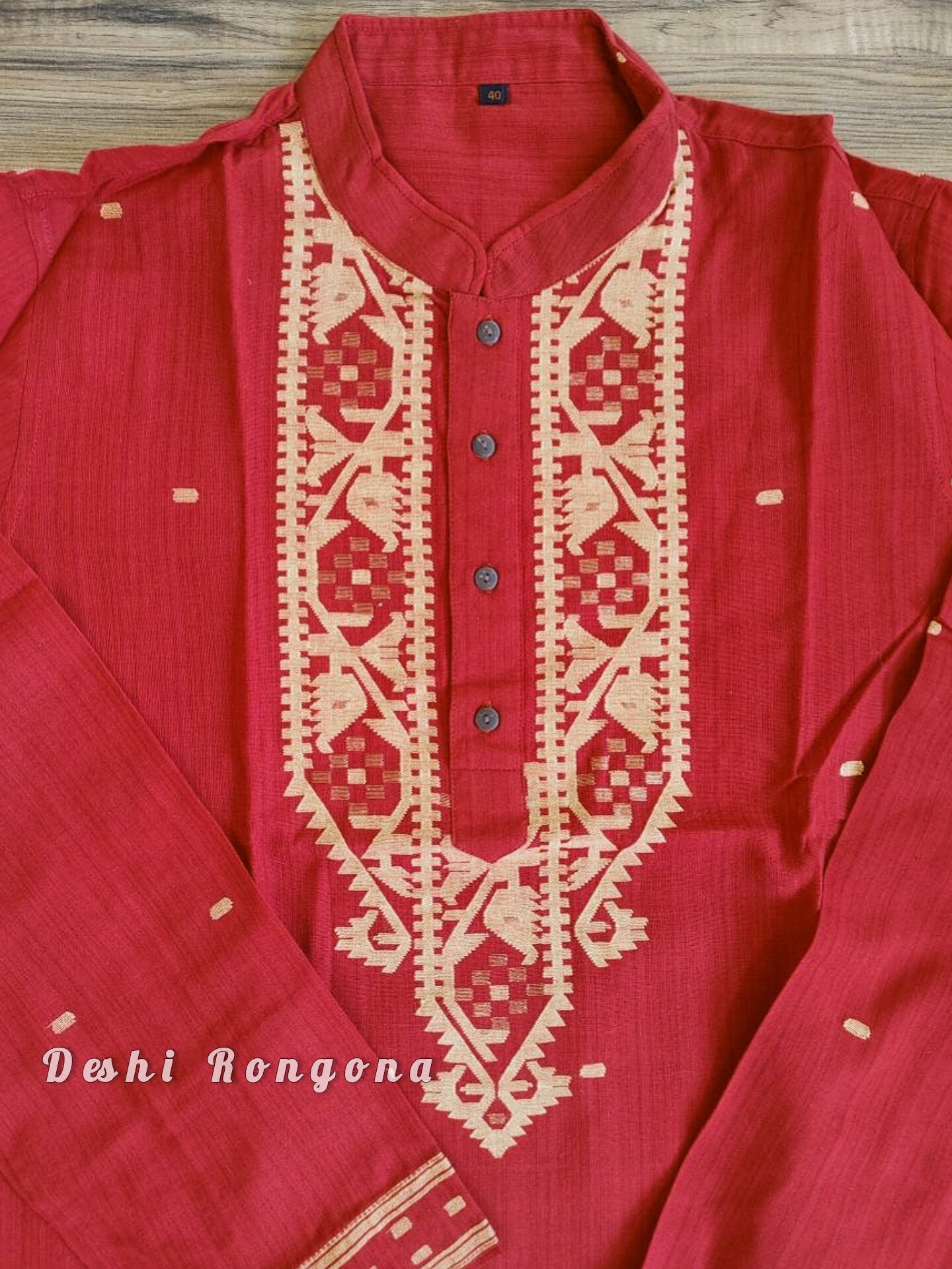 Dhakai Jamdani Punjabi, Mens Jamdani Kurta, Pure Cotton, Handloom, Comfortable, Elegant, Made in Dhaka, Bangladesh. Slim fit