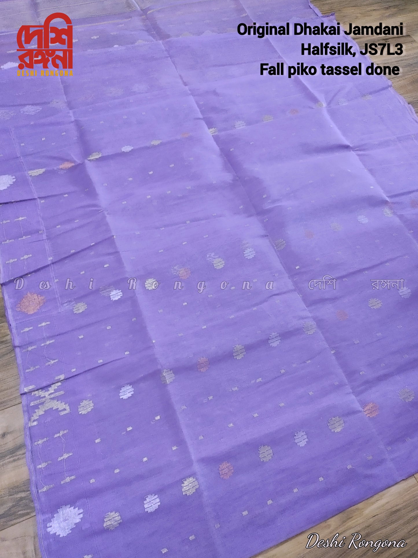 Lavender Dhakai Jamdani Saree with Multi Jari Work