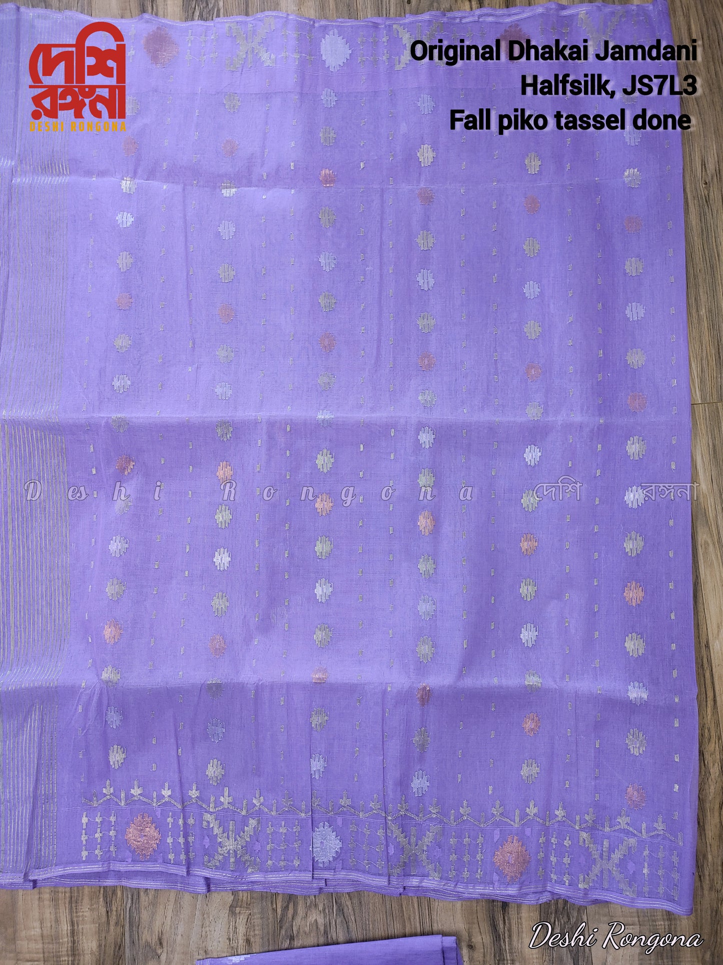 Lavender Dhakai Jamdani Saree with Multi Jari Work