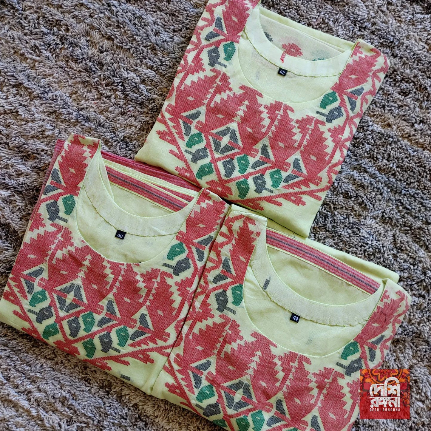 Handwoven Dhakai Jamdani Cotton Set – Summer Comfort