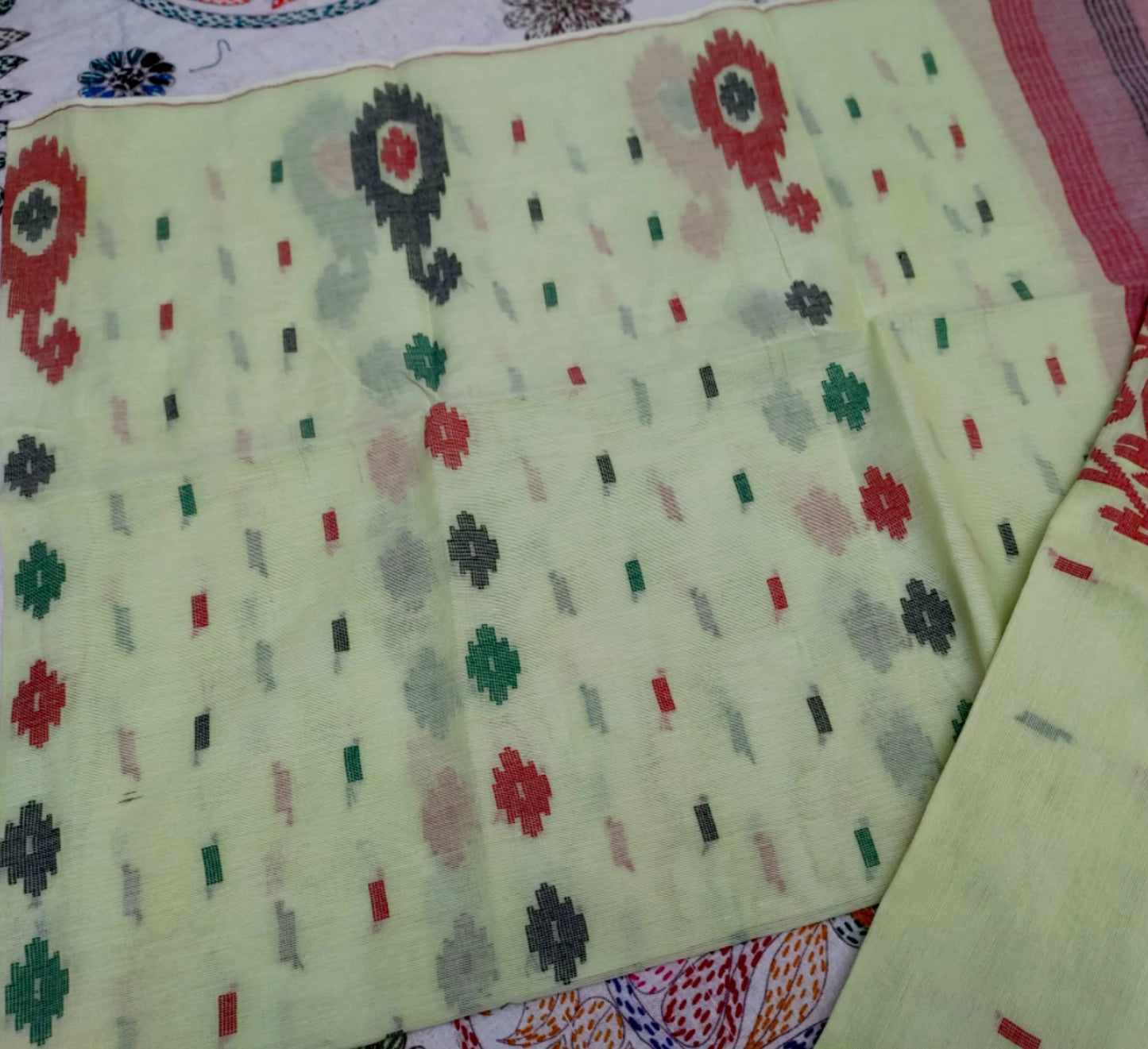 Handwoven Dhakai Jamdani Cotton Set – Summer Comfort