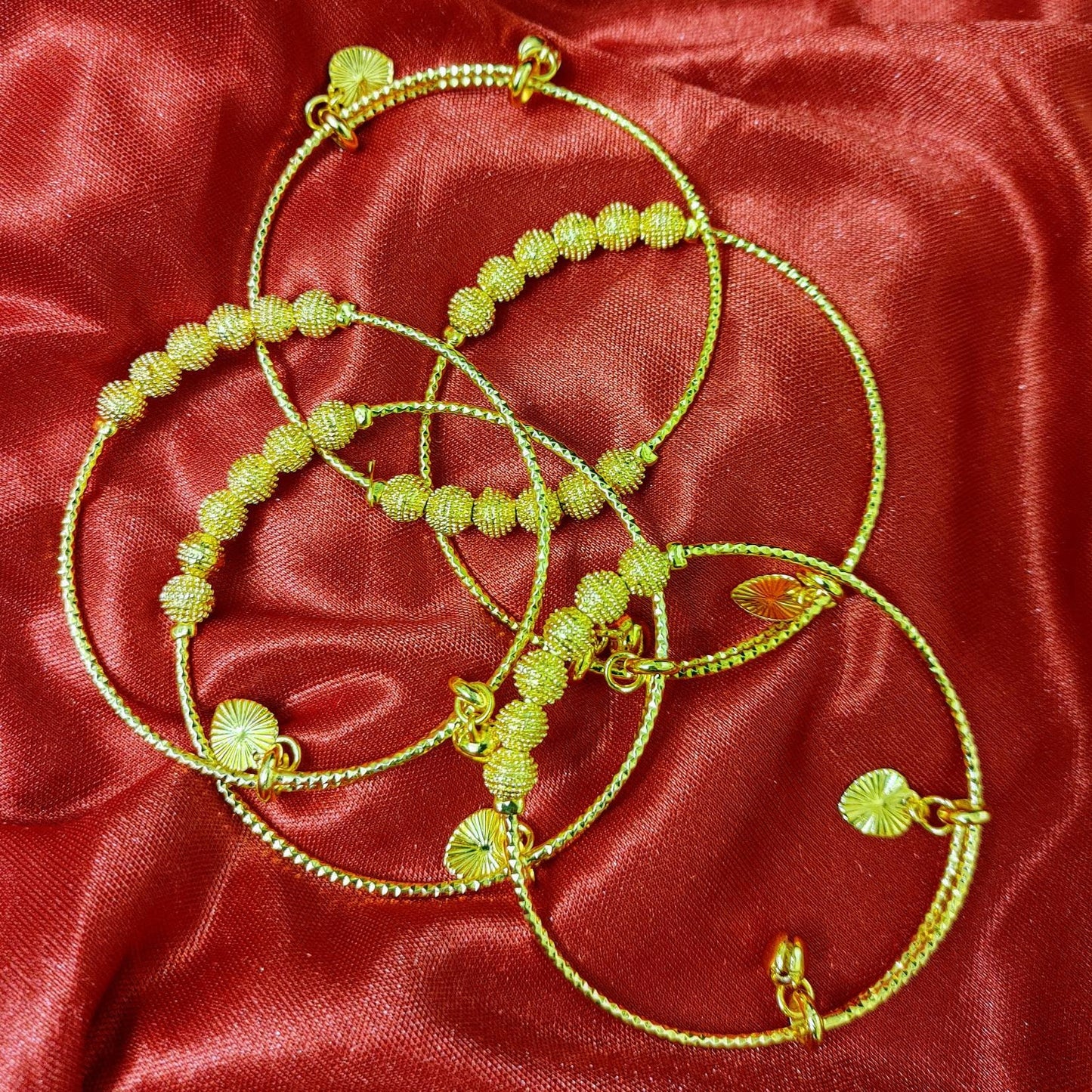 Gold Plated Bangles, 1 pair, Multi Colored Stones Combinations. Elegant Gift For Women - Indian Wedding, Bridal, Bridesmaid Party Jewelry