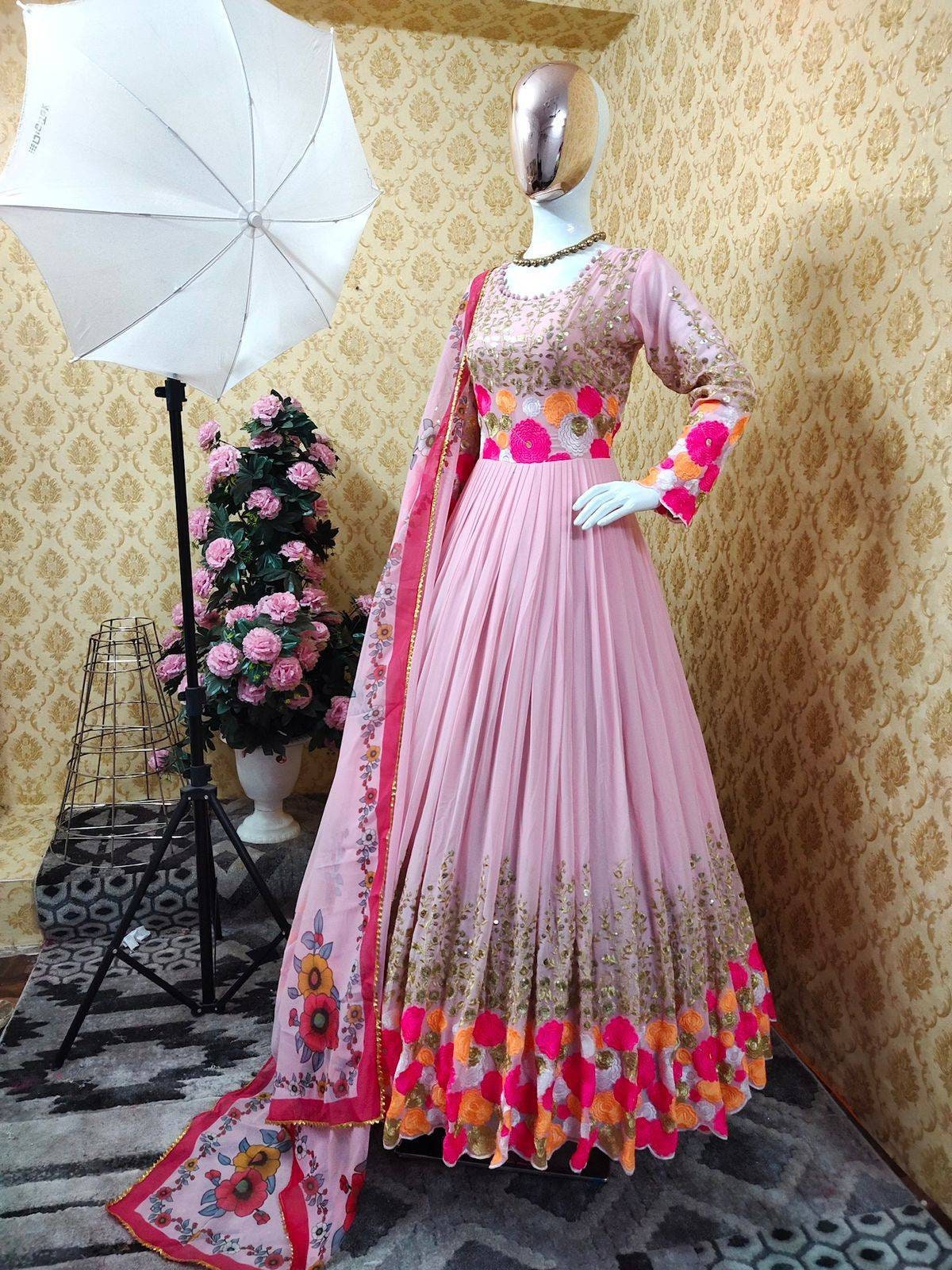 Exclusive Gown, Viscous Georgette with Gorgeous Hand Embroidery Work