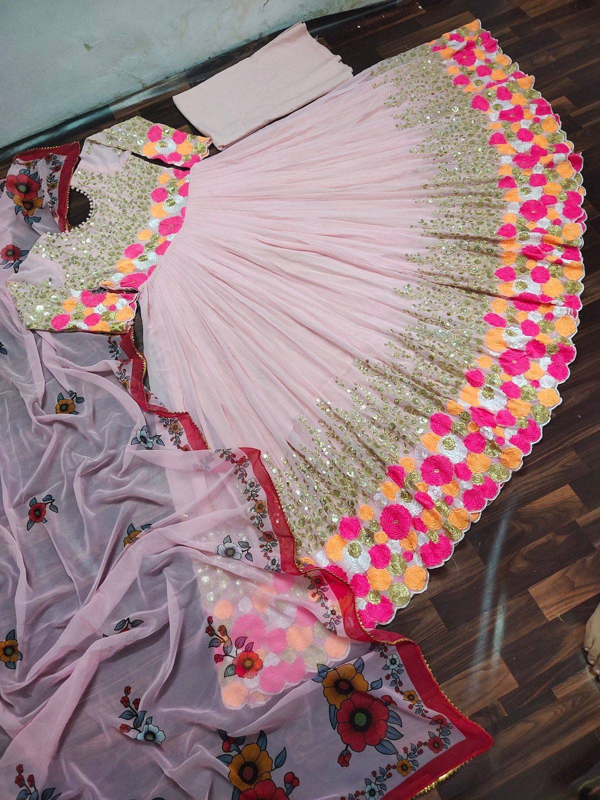 Exclusive Gown, Viscous Georgette with Gorgeous Hand Embroidery Work