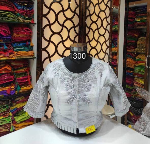 Tazz, Gujrati Blouse, Exclusive Maggam Work Readymade Blouse, Heavy Phantom Silk, Gorgeous Blouse that goes with every saree in your closet