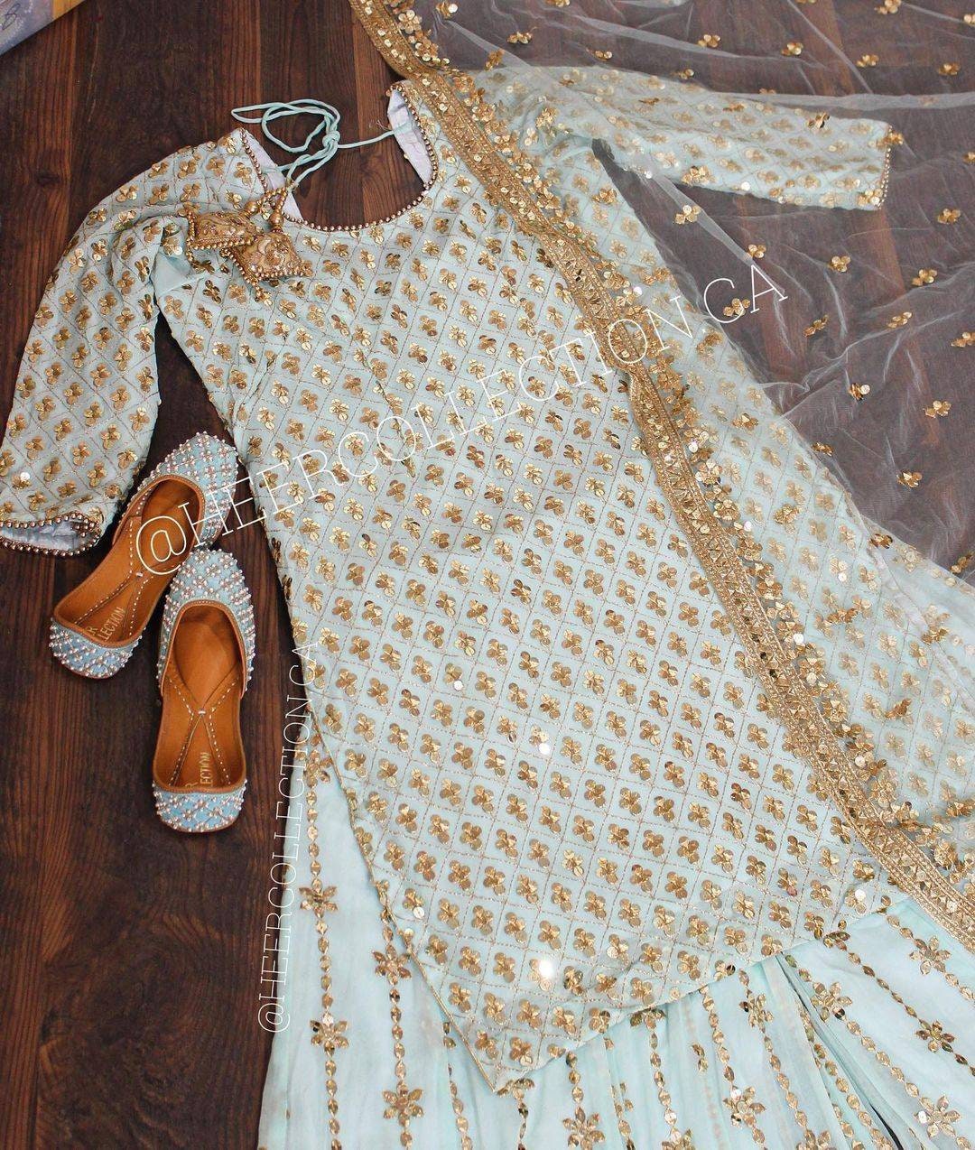 Designer Party Wear, Stiched Top and Sharara. 9mm sequins work. Beautiful Net Dupatta. Ready to ship in USA