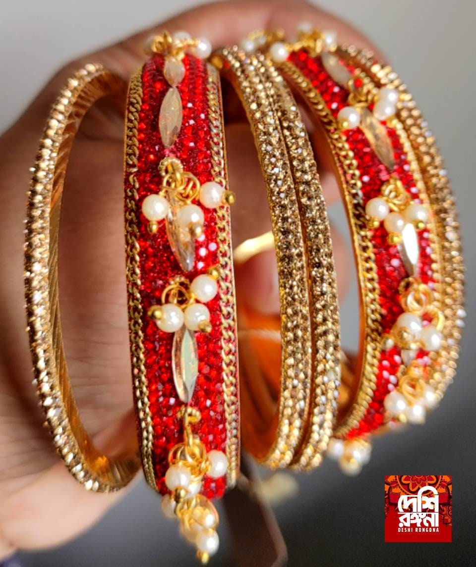 Gorgeous Swarovski Stone Bangles, 6 piece set, Women - Indian Wedding, Bridal Bangles - Bridesmaid Party Jewelry