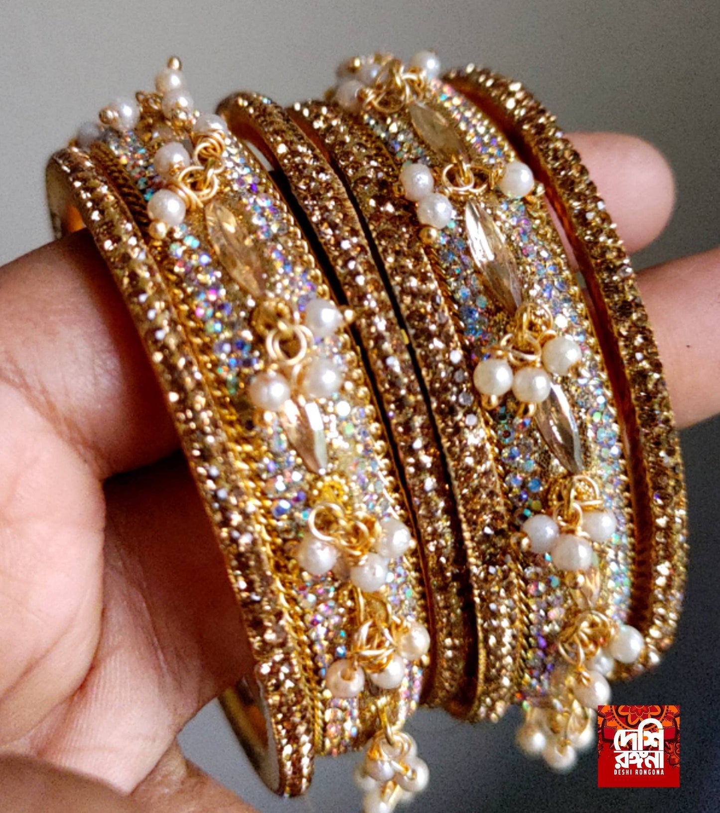 Gorgeous Swarovski Stone Bangles, 6 piece set, Women - Indian Wedding, Bridal Bangles - Bridesmaid Party Jewelry
