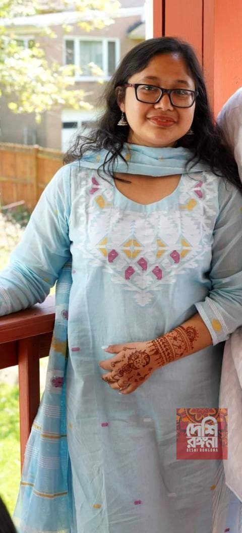 Exclusive Dhakai Jamdani Handloom Couple set, Women Cotton Kamij-Dupatta-Salwar and Men Tosshor Punjabi Combo set, Classy Jamdani