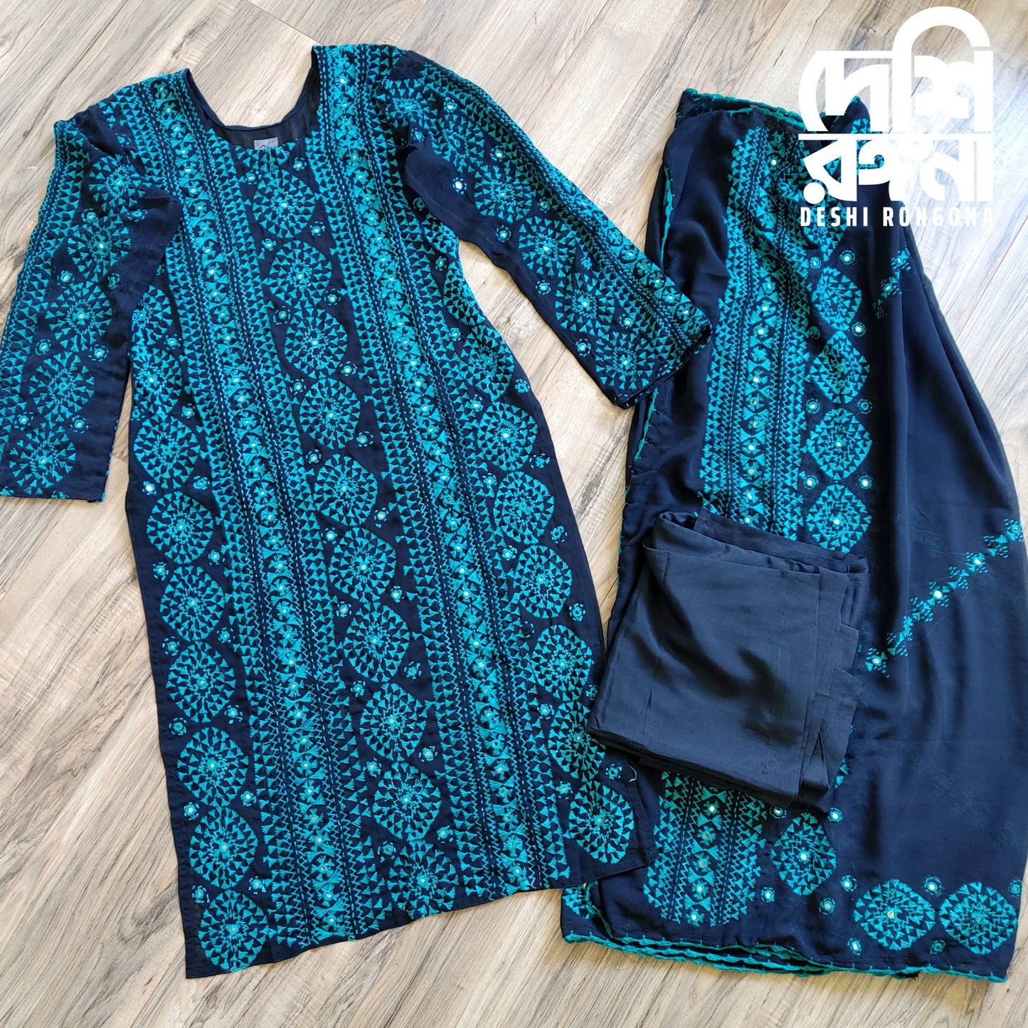 Gorgeous Multani Hand Embroidered Dress, Beautiful Traditional designs, detailed work. Handmade with Love and Care by Pakistani Rural Women