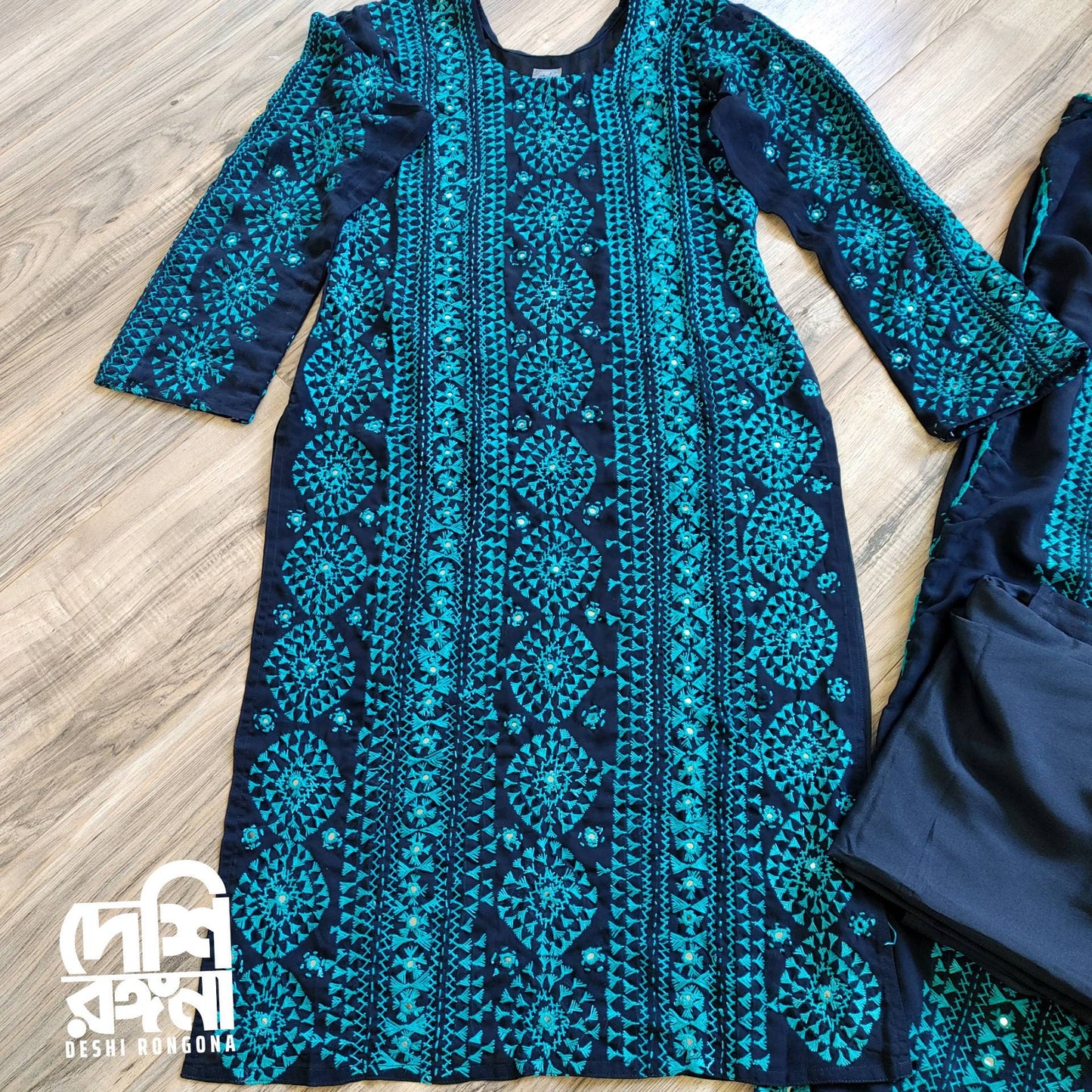 Gorgeous Multani Hand Embroidered Dress, Beautiful Traditional designs, detailed work. Handmade with Love and Care by Pakistani Rural Women
