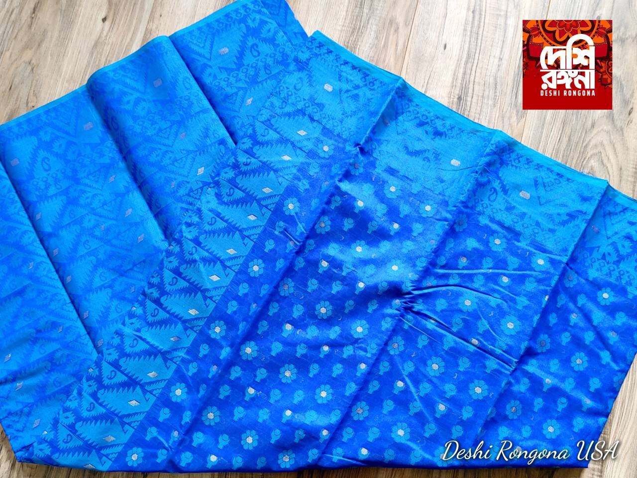 Tangail HalfSilk Saree, Beautiful Merigold-Orange/White/Black-Green/Black-Magenta/Blue Colors, Handloomed, Elegant, Party Sharee