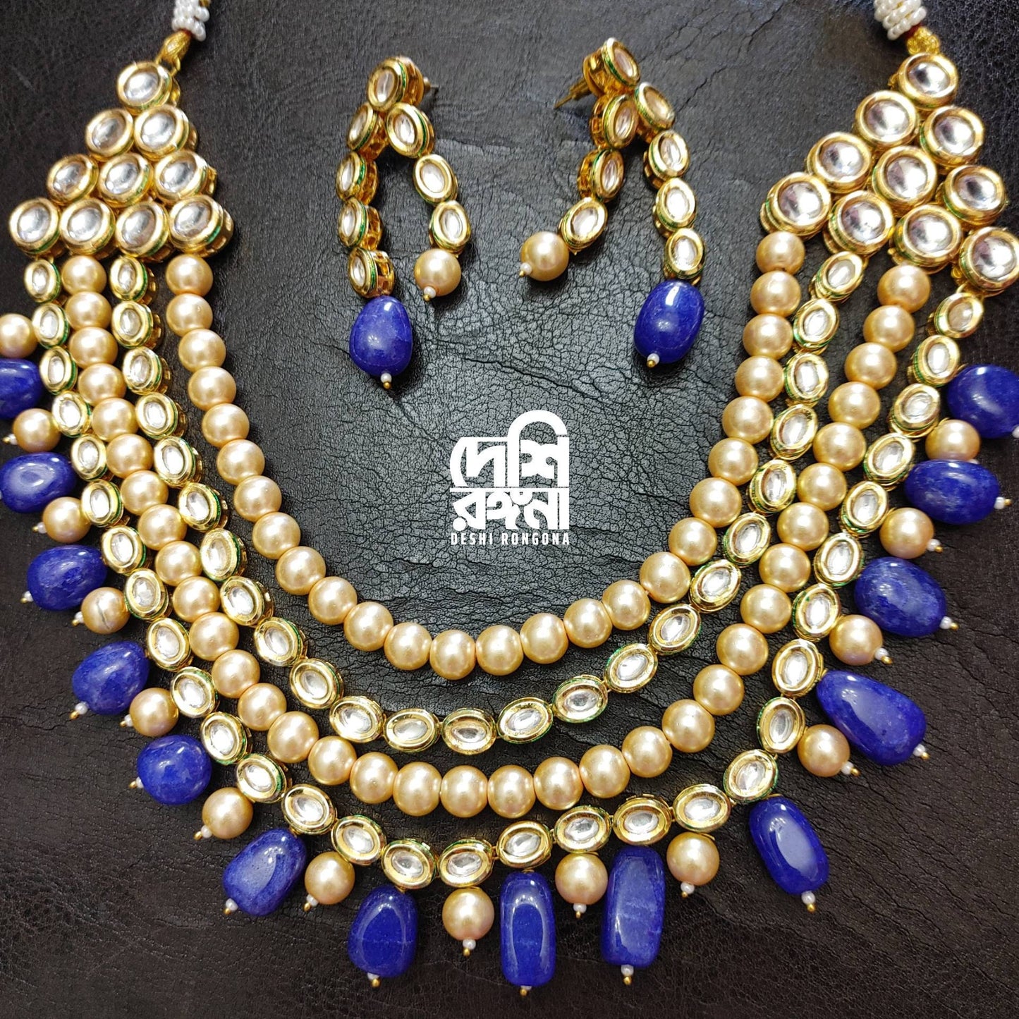 South Indian Women's Gold Plated Bridal Kundan Meenakari Necklace Set, Designer Antique Fashion Jewelry, Traditional Wedding Jewellery Gift