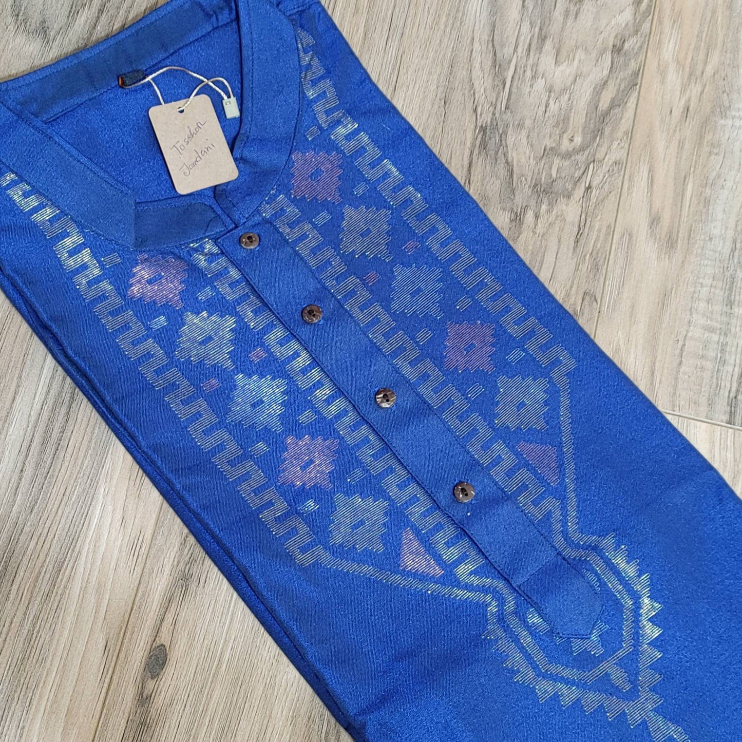 Jamdani Handloom Tosshor Silk Punjabi, Comfortable, Elegant and Classy, Handmade in Bangladesh, SLIM FIT