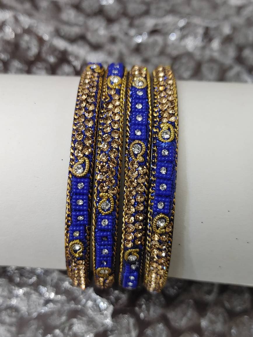 Zardozi Bangles, Long lasting Florescent Colors with detailed Stone work, Indian Wedding, Bridal Bangles - Bridesmaid Party Jewelry