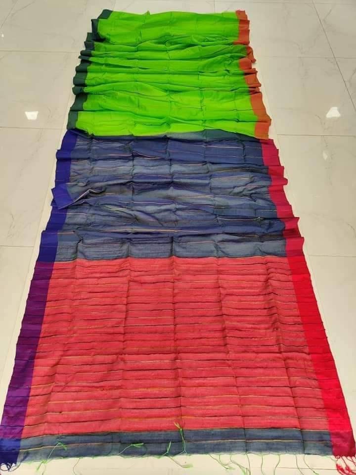 Tangail Cotton Khesh Saree, Made in Bangladesh, Ganga/Jamuna Border, Hand Woven, Pure Cotton,Comfortable summer saree,Other Colors available