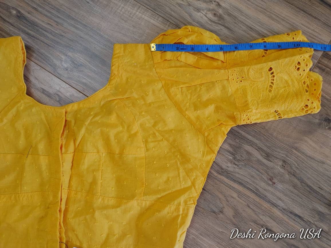 Elegant Readymade Yellow/Mustard Blouse that goes with any Yellow contrast saree collection you have in your closet