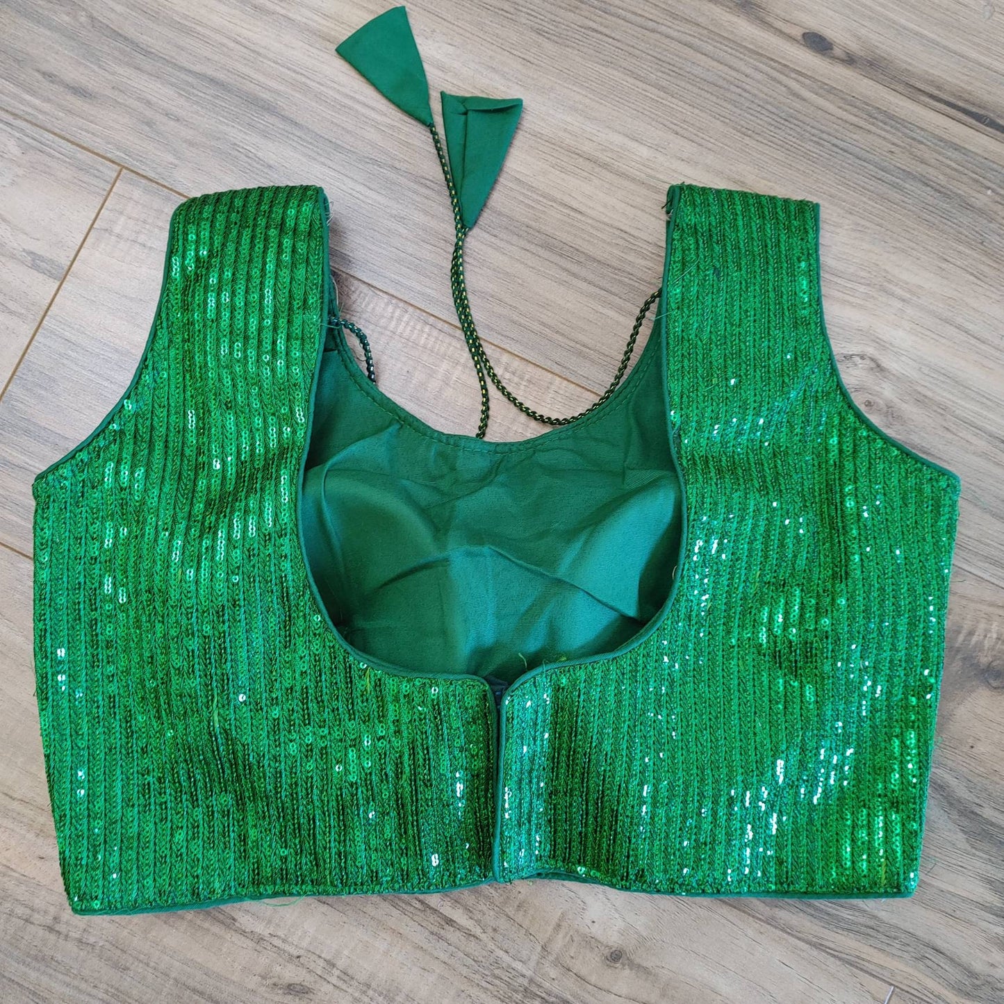 Sleeveless Sequined Blouse, Free Size 38 / alter upto 42 Readymade Party Blouse.