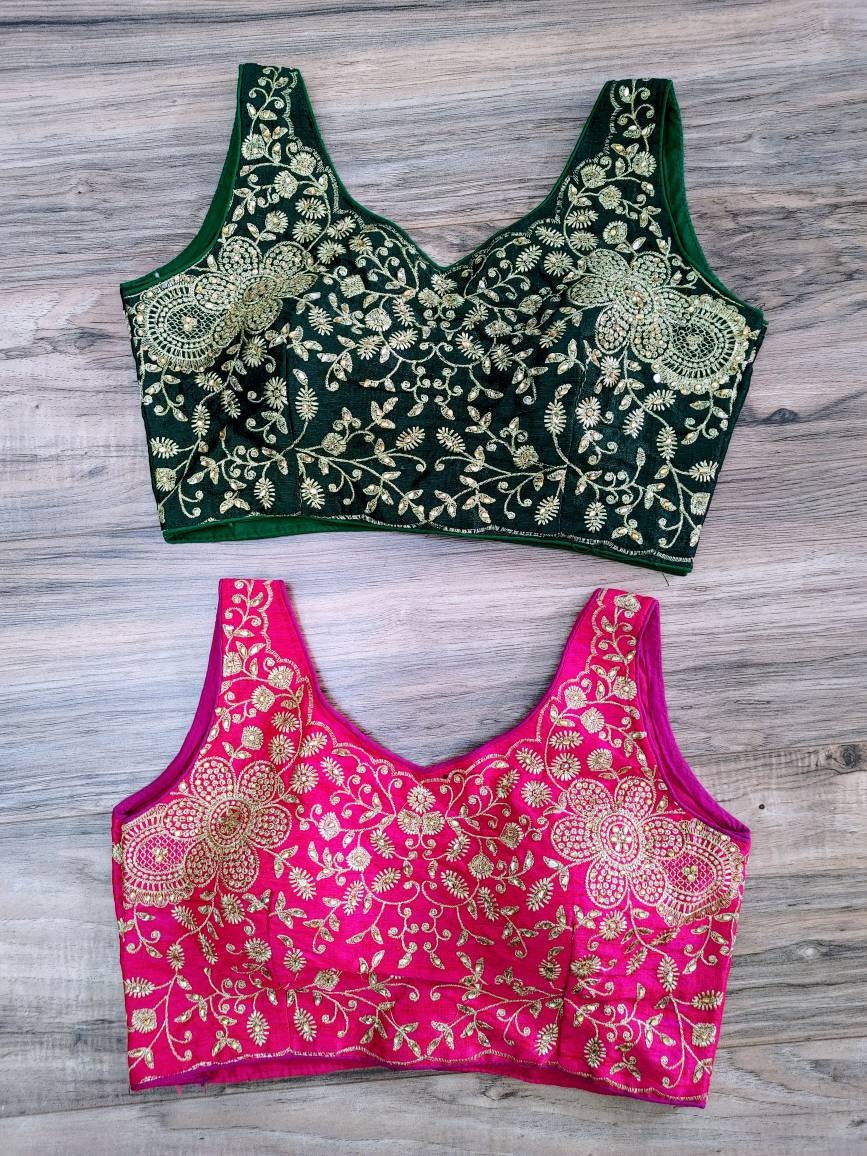 Sleeveless Designer Blouse, Golden wire Embroidery and Stone Work, Free Size 38 / alter upto 42, Gorgeous Readymade Party Blouse.