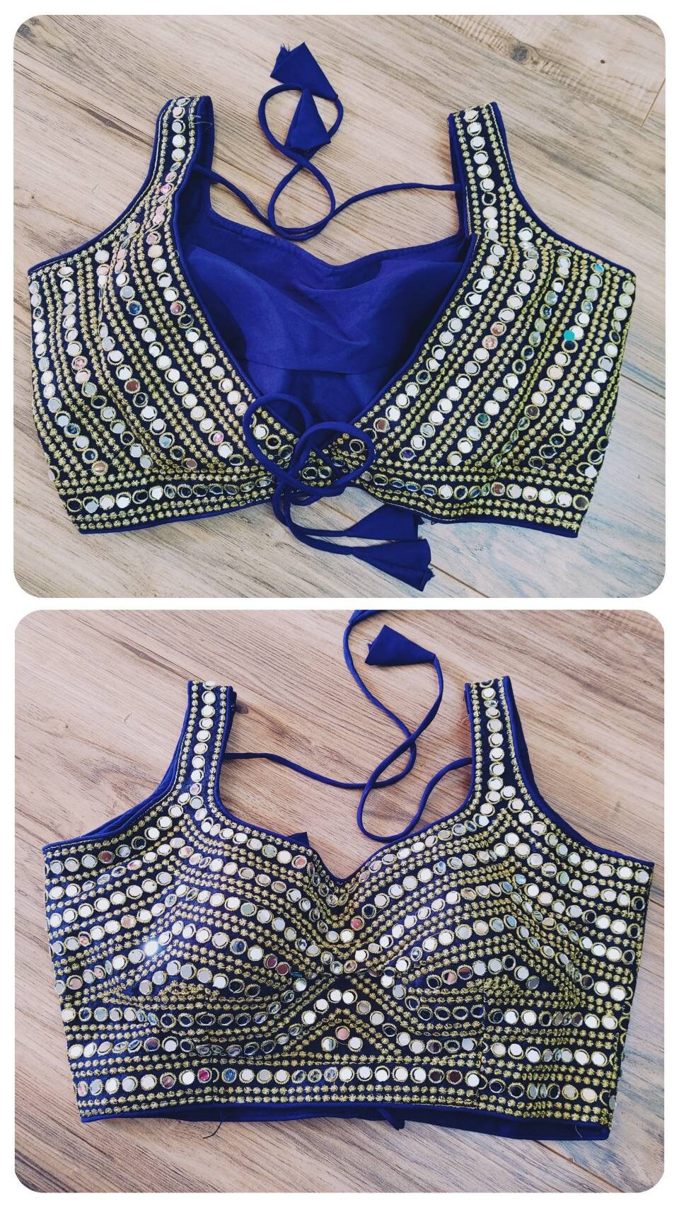 Silk Mirror Work Gujrati Readymade Blouse, Heavy Phantom Silk, Gorgeous Blouse that Makes you look beautiful, Free Size 38, Alter up to 42