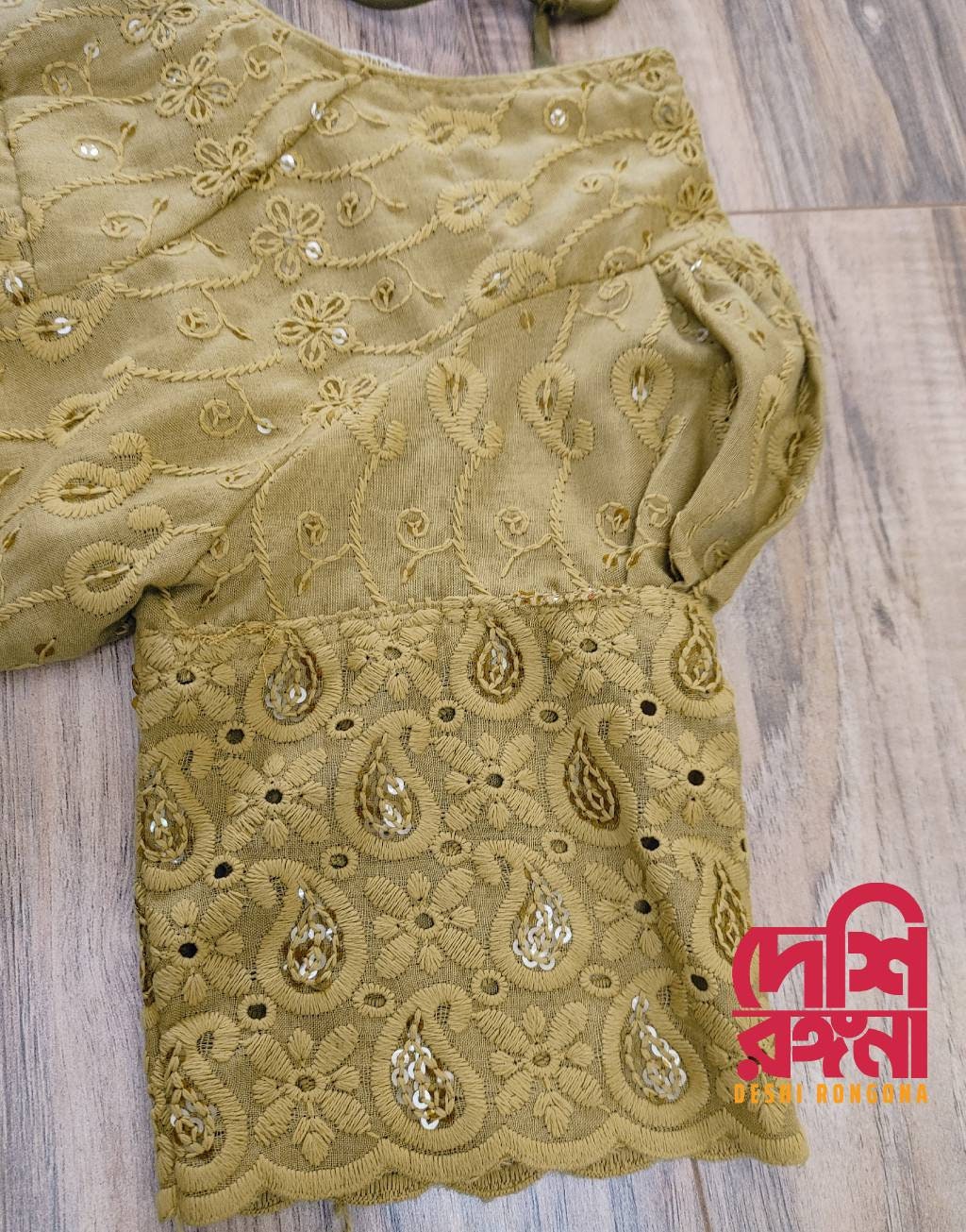 Olive Lakhnaw Cotton Blouse, Readymade Blouse, Comfortable, Breathable, goes with any contrast saree collection of your closet