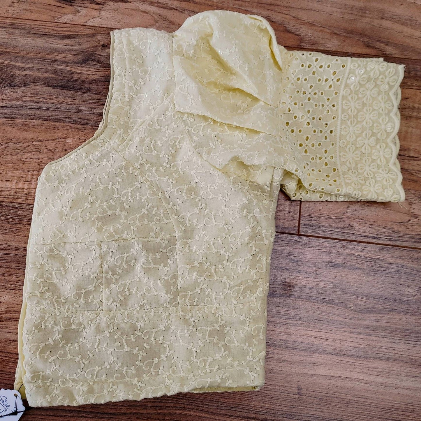 Readymade Lakhnaw Cotton Lime Blouse, Light Lime Color Readymade Blouse, Embroidered, Comfortable,goes with any contrast saree