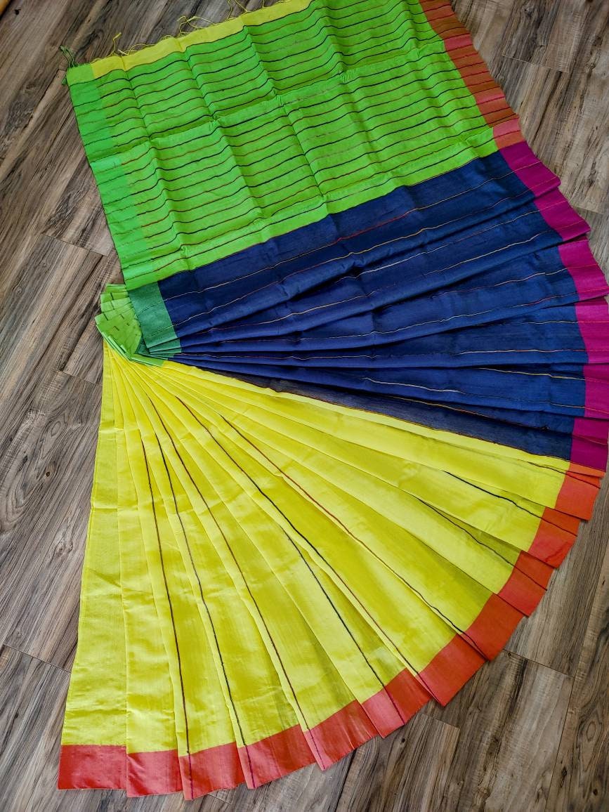 Tangail Cotton Khesh Saree, Made in Bangladesh, Ganga/Jamuna Border, Hand Woven, Pure Cotton,Comfortable summer saree,Other Colors available