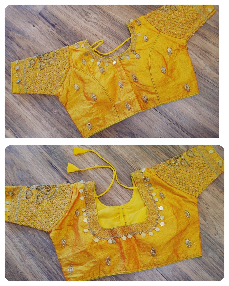 Designer Aari Sikka work Party Blouse Size 38, Readymade, Alter upto 42, that goes with any Party saree collection you have in your closet
